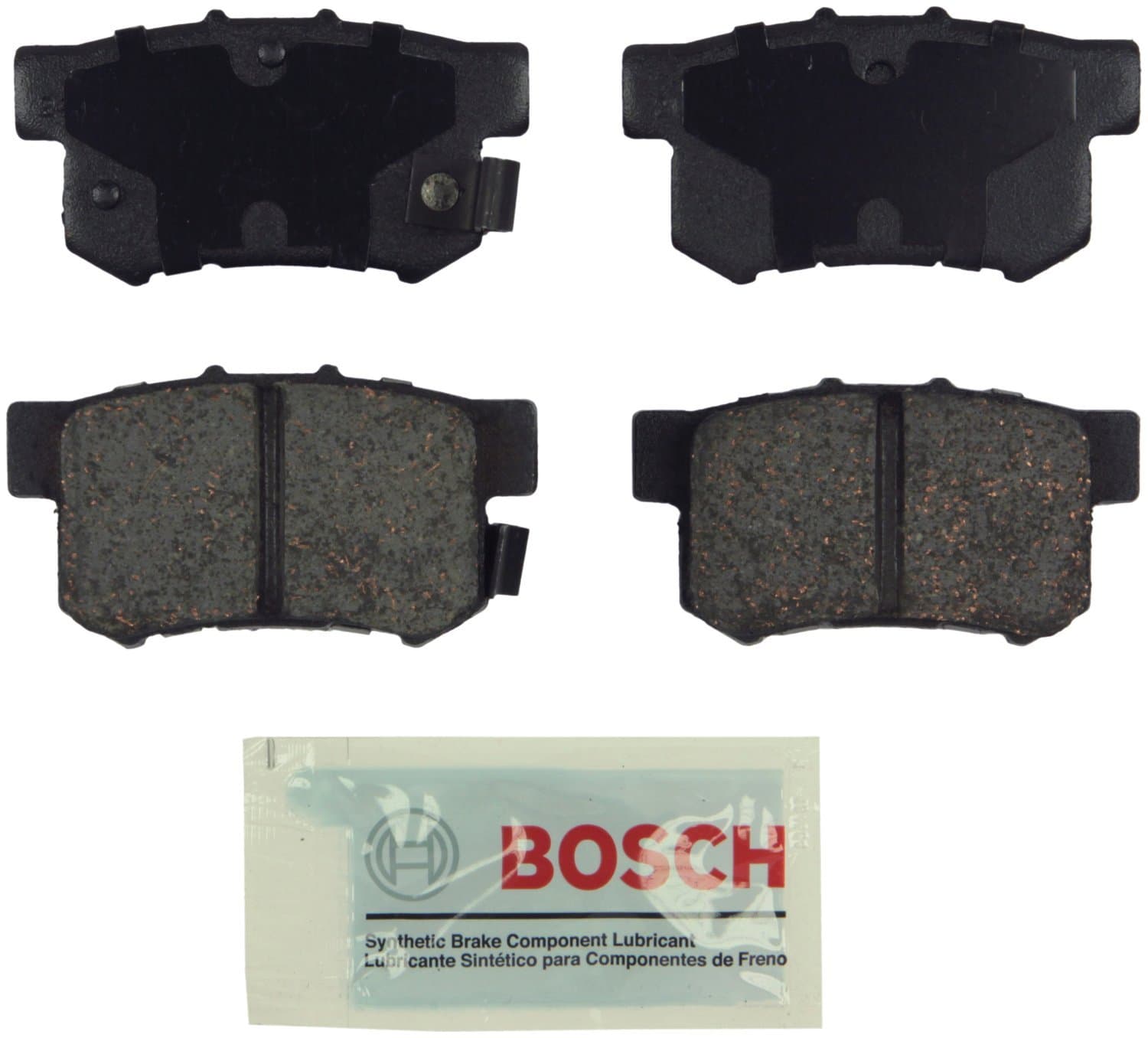 BOSCH BE537 Blue Ceramic Disc Brake Pad Set - Compatible With Select Acura CL, CSX, ILX, RSX, TL, TSX, Vigor; Honda Accord, Civic, CR-Z, Prelude, S2000; Suzuki Kizashi, SX4; REAR