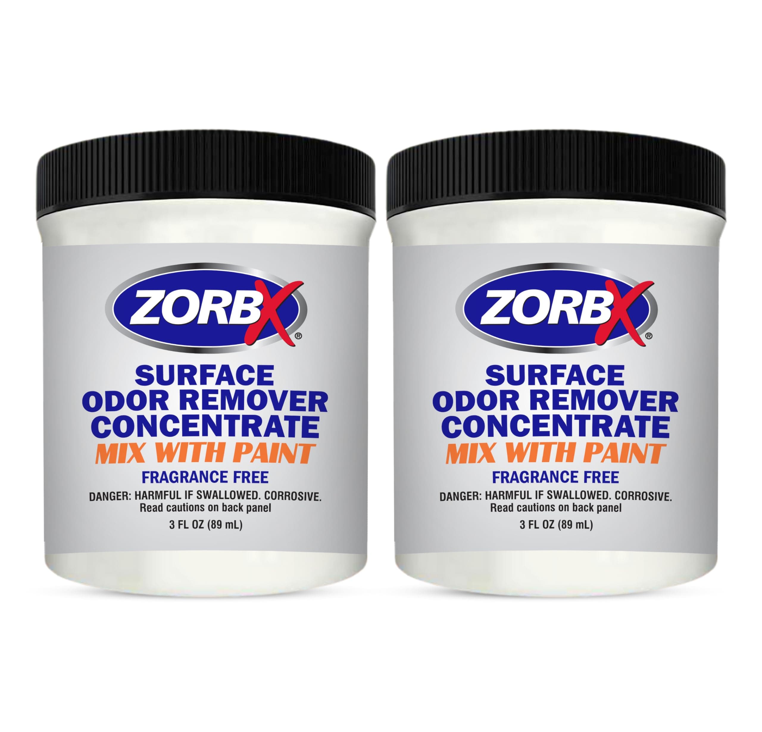 ZORBX 3 Oz Concentrate Surface Odor Remover Paint Additive - Mix 2 Jar in 4 Gallons of Paint for Wall, Ceiling & All Paintable Surface - Helps Remove Odor from Smoke, Mildew, Fire Damage, Cooking, Pet