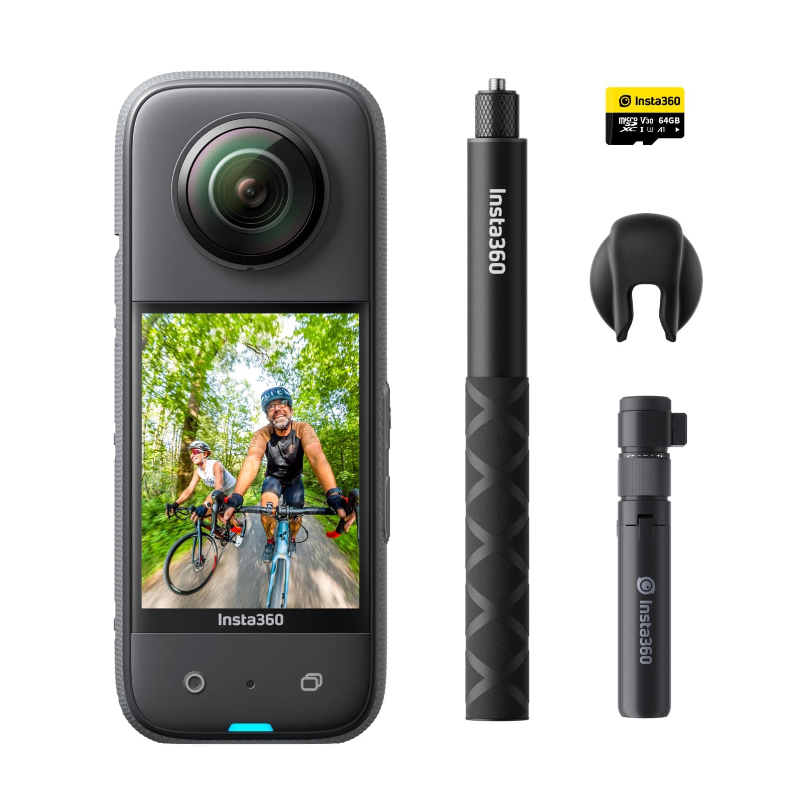 Insta360 X3 Creator Kit - Waterproof 360 Action Camera with 1/2" 48MP Sensors, 5.7K 360 Active HDR Video, 72MP 360 Photo, 4K Single-Lens, 60fps Me Mode, Stabilization, 2.29" Touchscreen, AI Editing