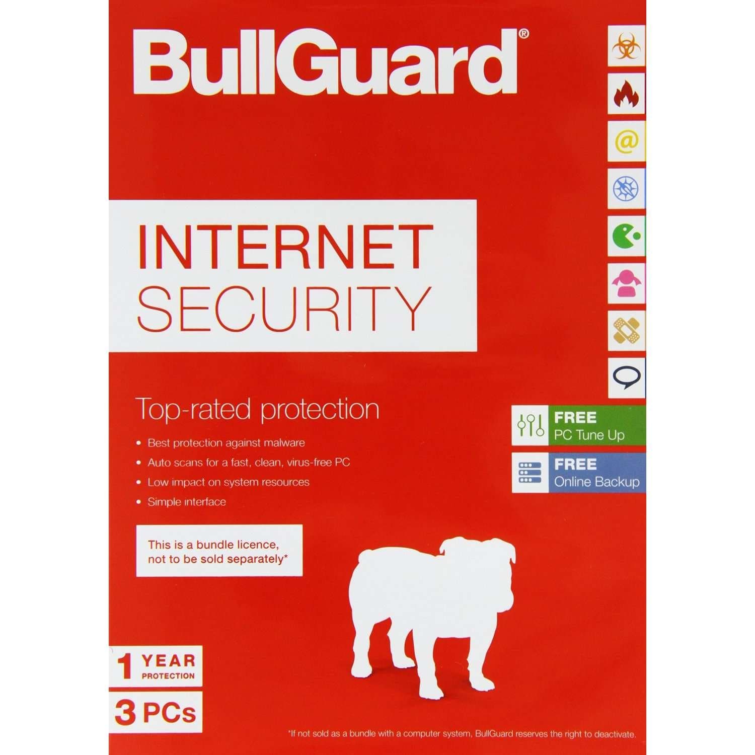 BullGuard Internet Security 2018 for all Windows PC's - With Free Automatic Latest Updates - 3 Users - 12 Month Licence