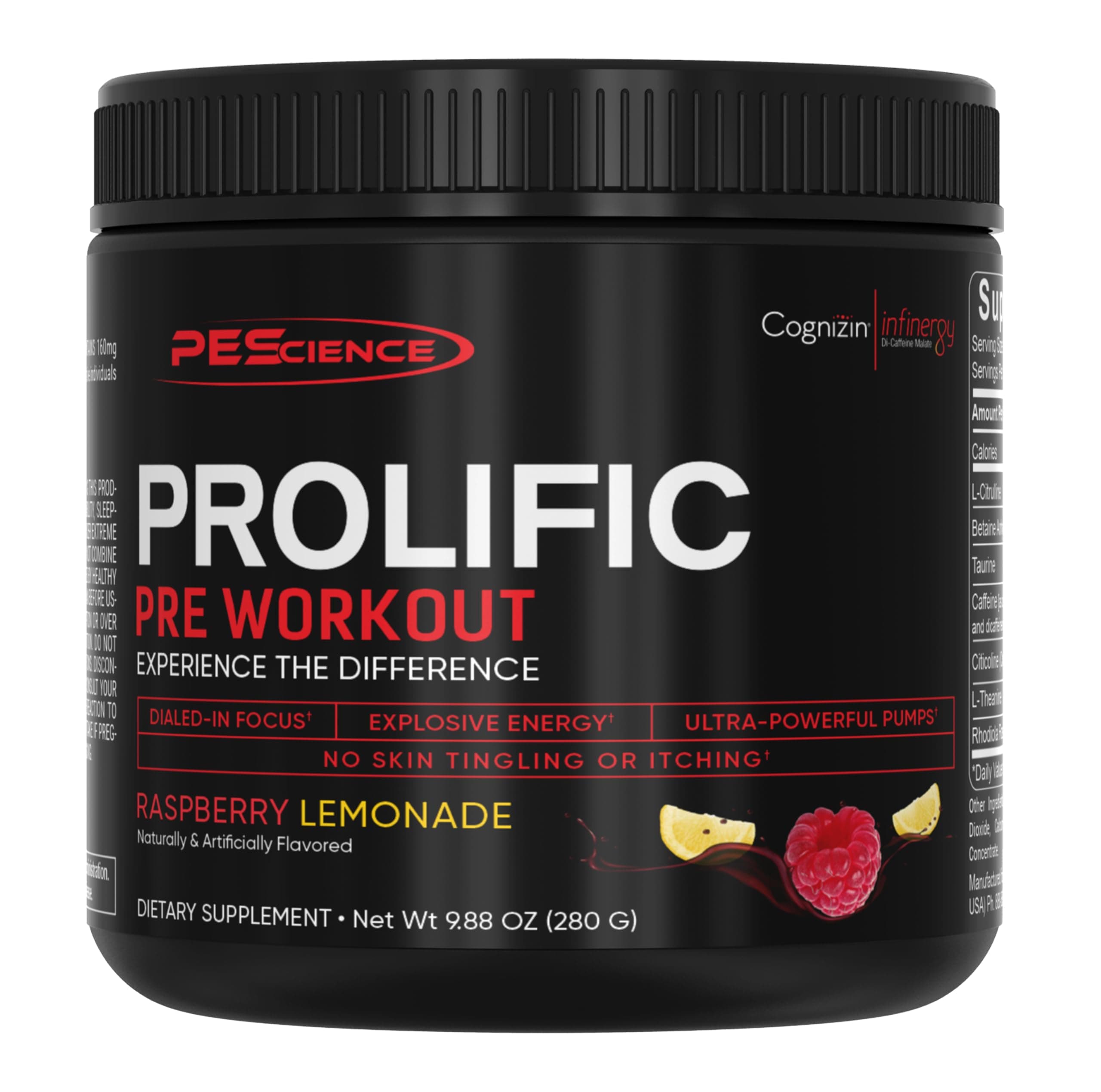 Prolific Pre-Workout Powder Raspberry Lemonade 9.88 Oz.
