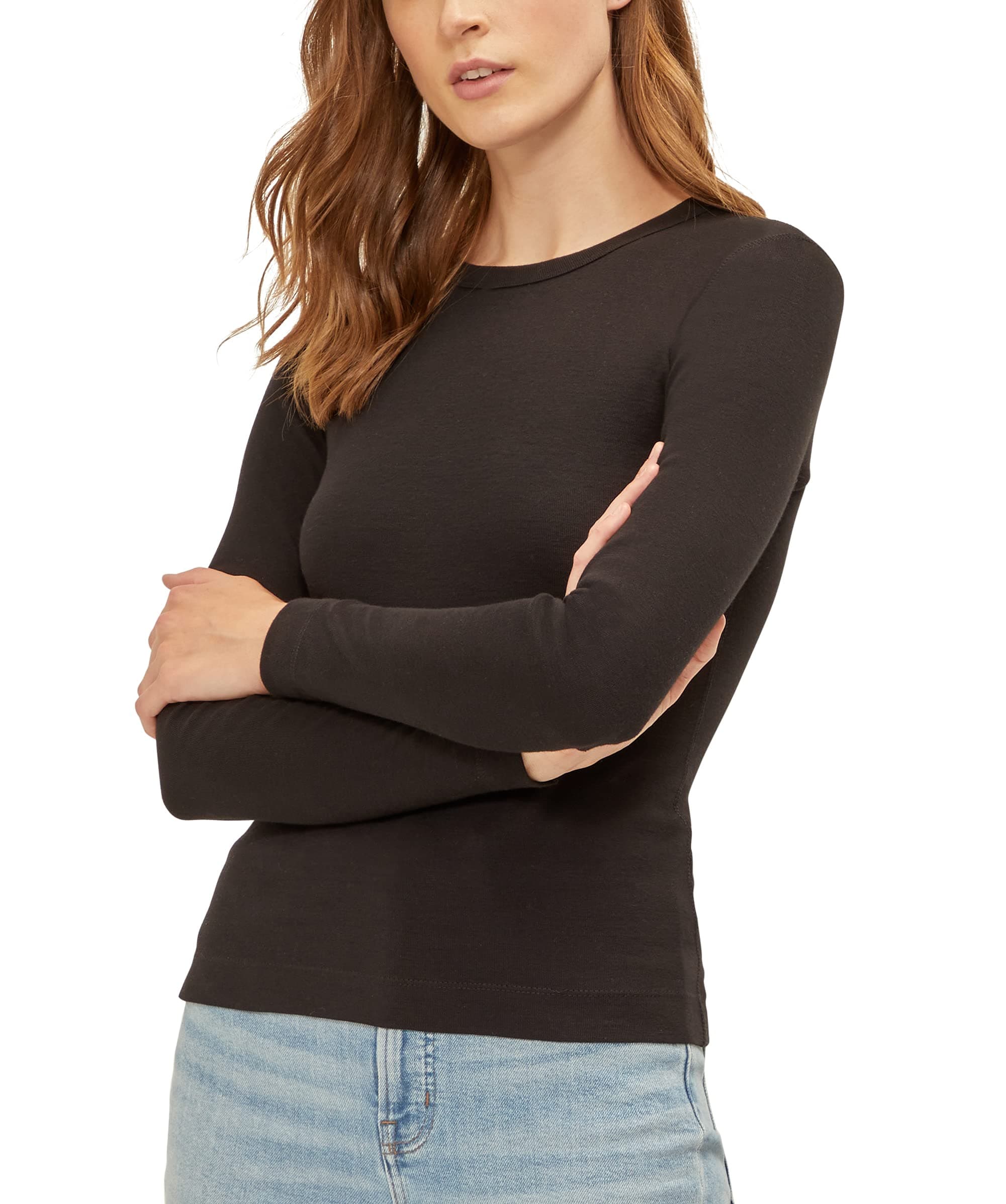 Three DotsWomen's Long Sleeve Crew Neck Tee