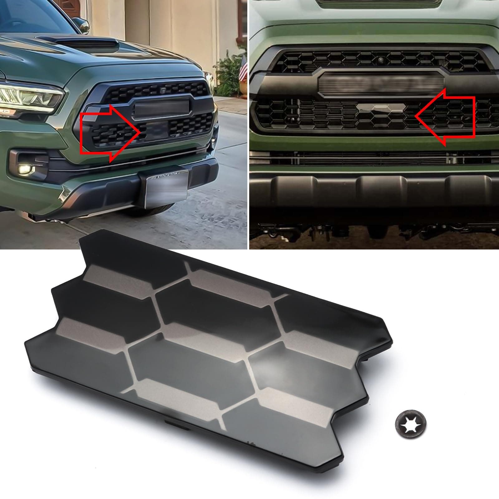 Xotic Tech OE Style Front Grill Garnish Radiator TSS Sensor Cover Replacement OE #53141-35060 Compatible with Toyota Tacoma TRD PRO 2018 2019 2020 2021