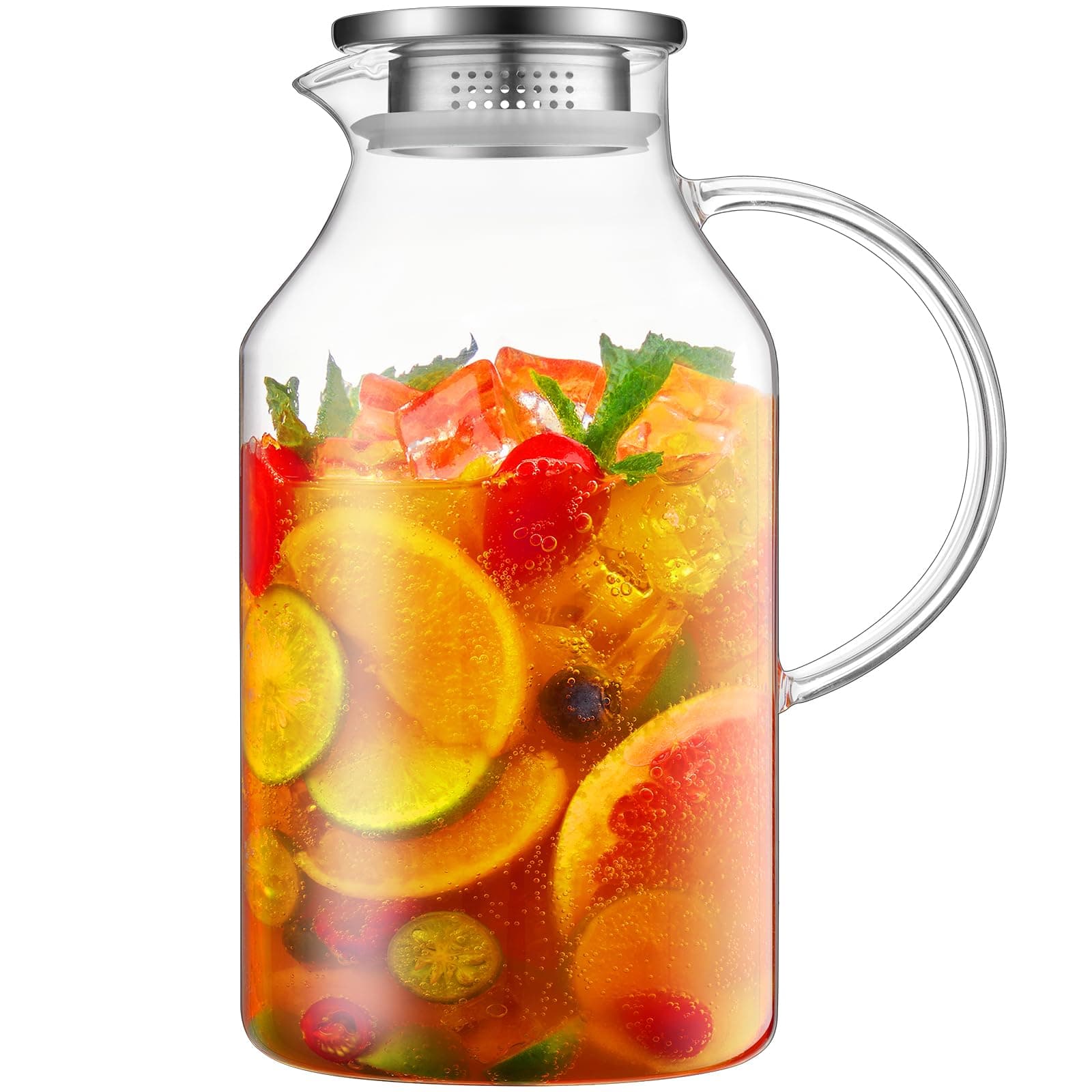 Glass Pitcher with Lid