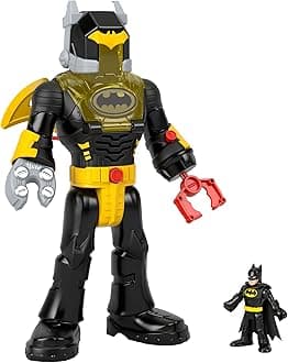 ​Imaginext DC Super Friends Batman Toys Insider & Exo Suit 12-Inch Robot with Lights & Sounds for Ages 3+ Years, Black