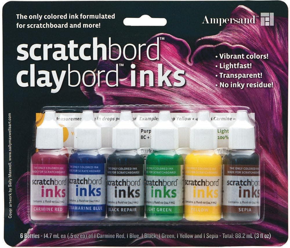 Scratchbord 6 Color Ink Set