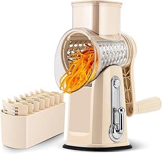 SUSTEAS Rotary Cheese Grater with Handle(Beige)