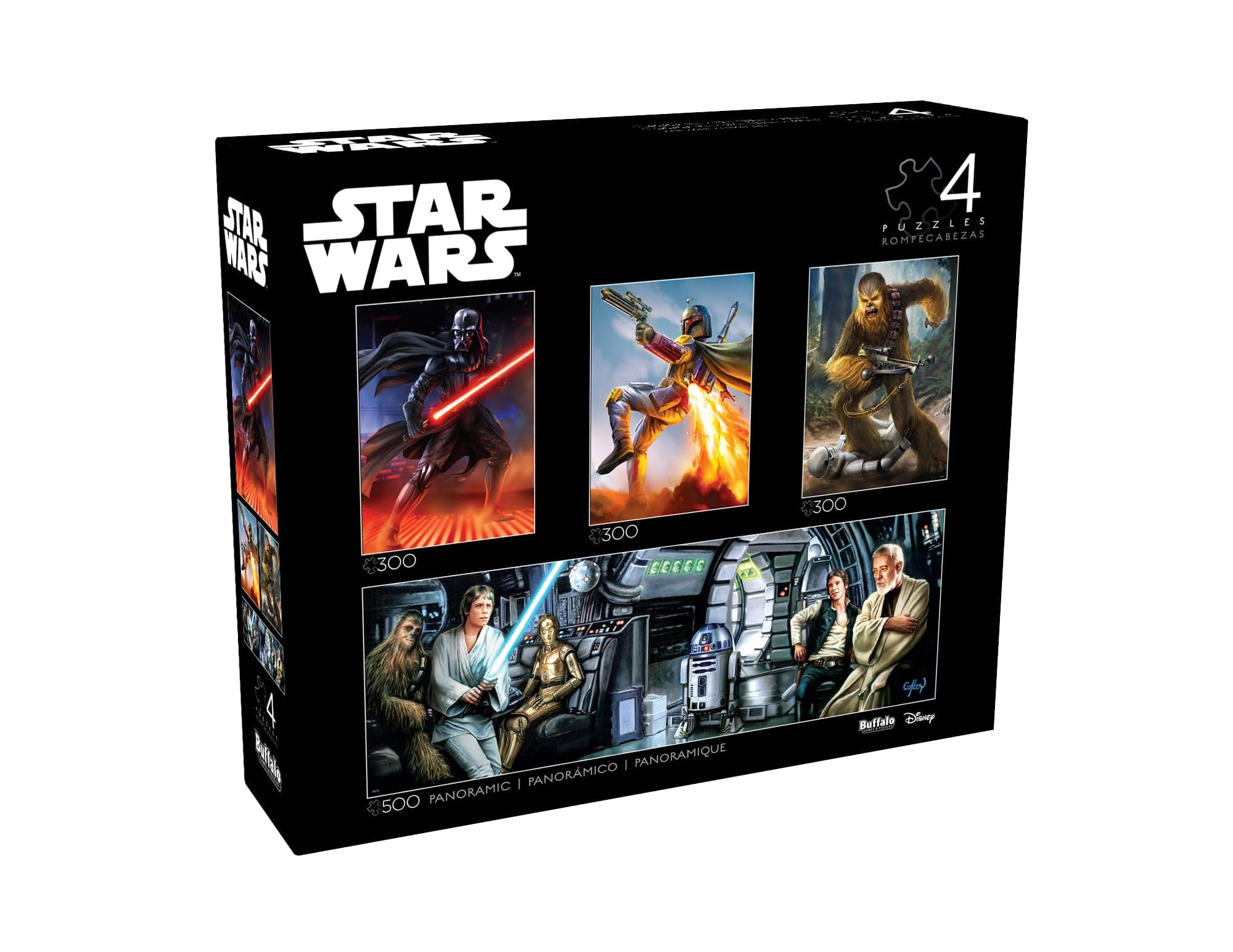 Star Wars - 4 x 1 Multipack - Classic Multipack #2 - Multi Piece Jigsaw Puzzle for Adults -Challenging Puzzle Perfect for Game Nights - Finished Size Varies