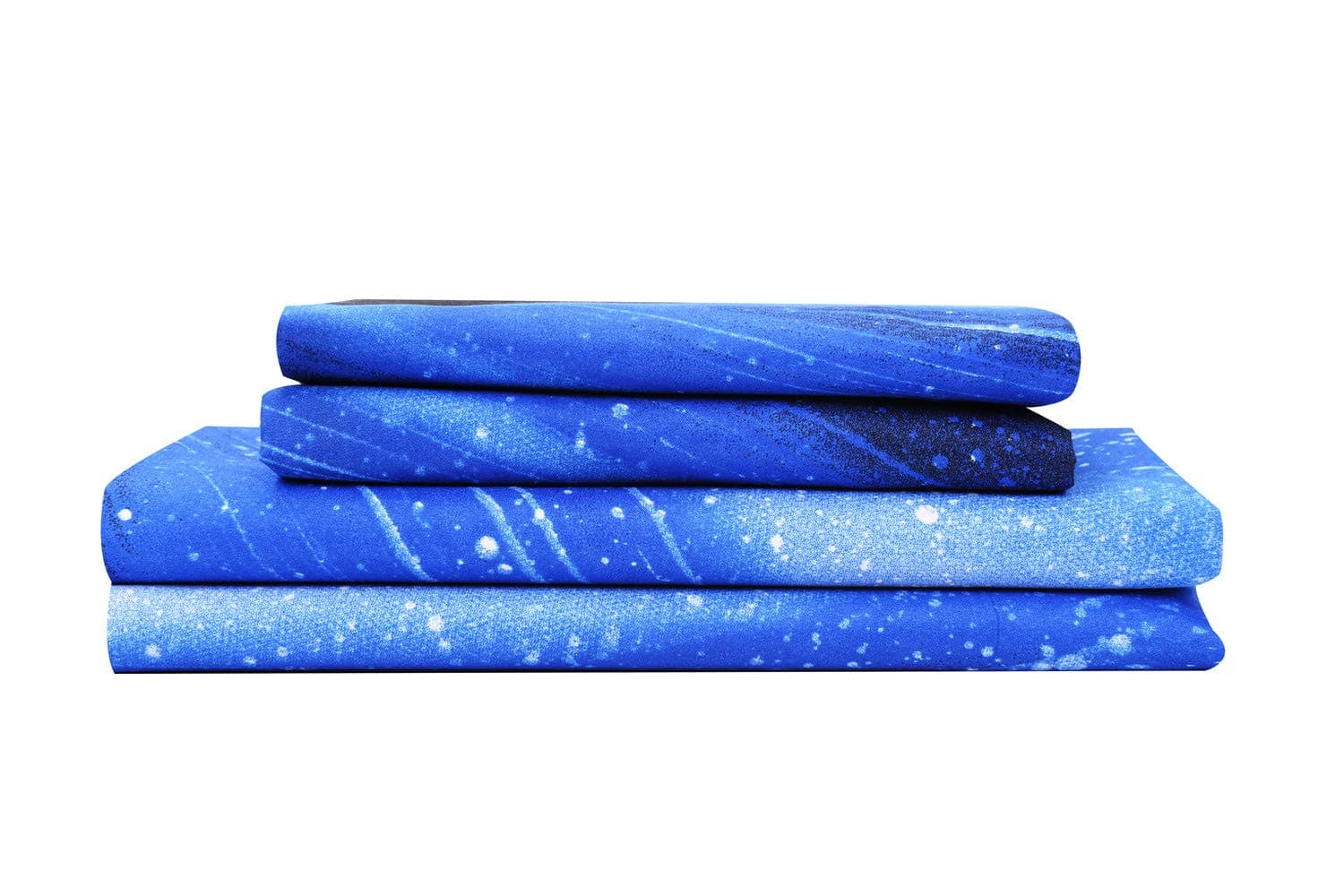Bedlifes Galaxy Outer Space Sheet Set, Galaxy Themed, 3 pcs Including Flat Sheet, Fitted Sheet, and 1 Pillowcase (Light Blue Twin)