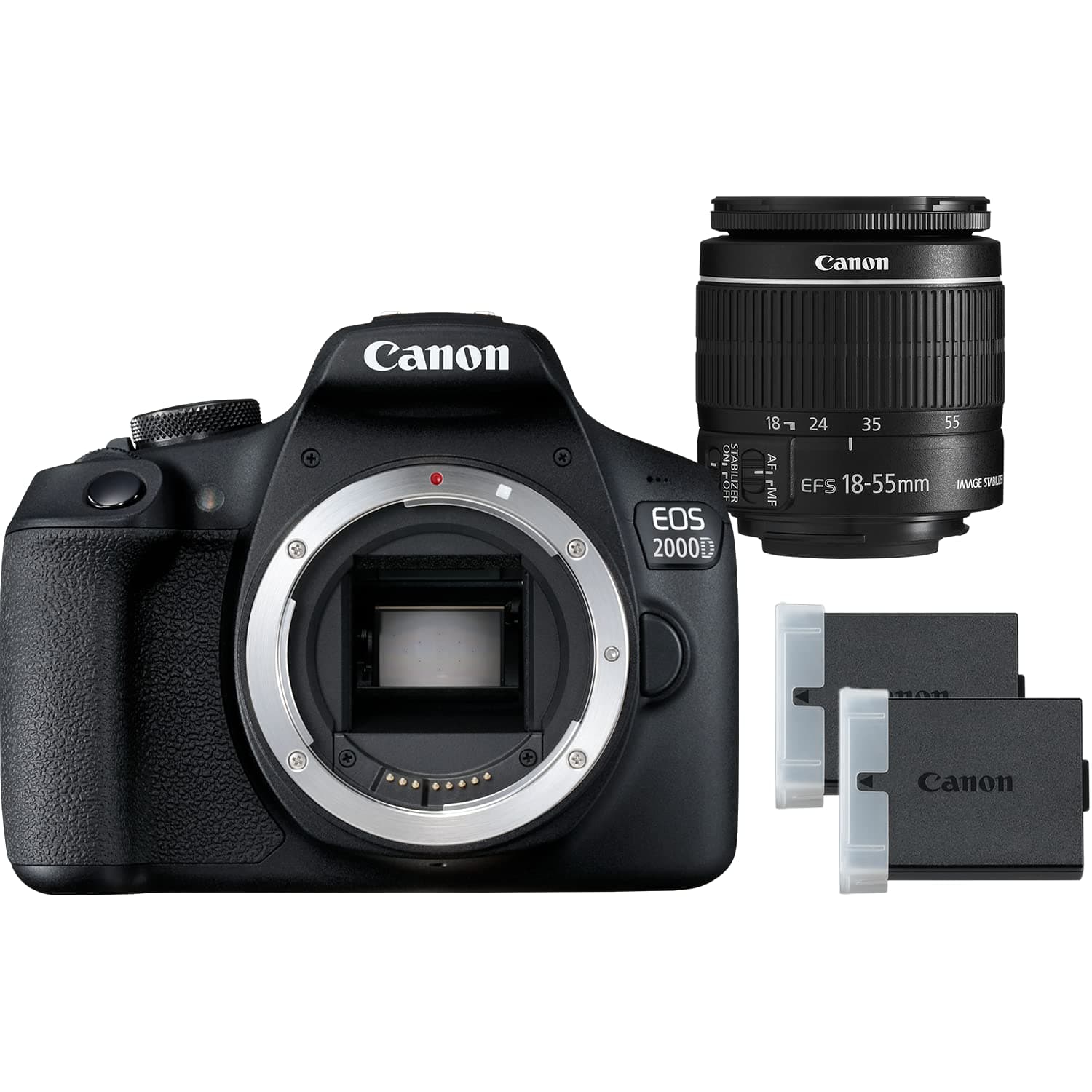 EOS 2000D + EF-S 18-55mm f/3.5-5.6 IS II Lens + Spare Battery - Easy-to-use DSLR Camera with a Versatile Lens and a Spare Battery, Ideal for Portraits and Landscape - Amazon Exclusive