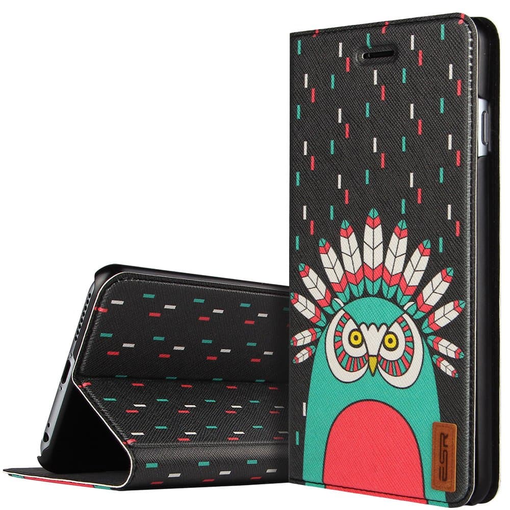 iPhone 6 Case, ESR Illustrators Series Protective Case Wallet Cute Illustration[Multi-Stand View Angles ] Flip Cover Folio Case for 4.7 inches iPhone 6 (Vibrant Indian)
