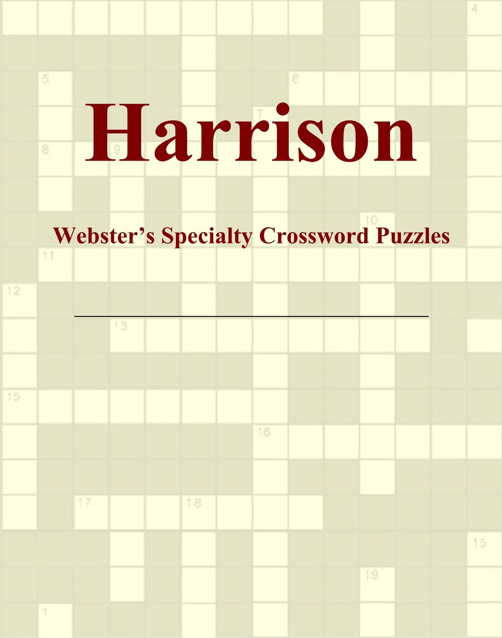 Harrison - Webster's Specialty Crossword Puzzles