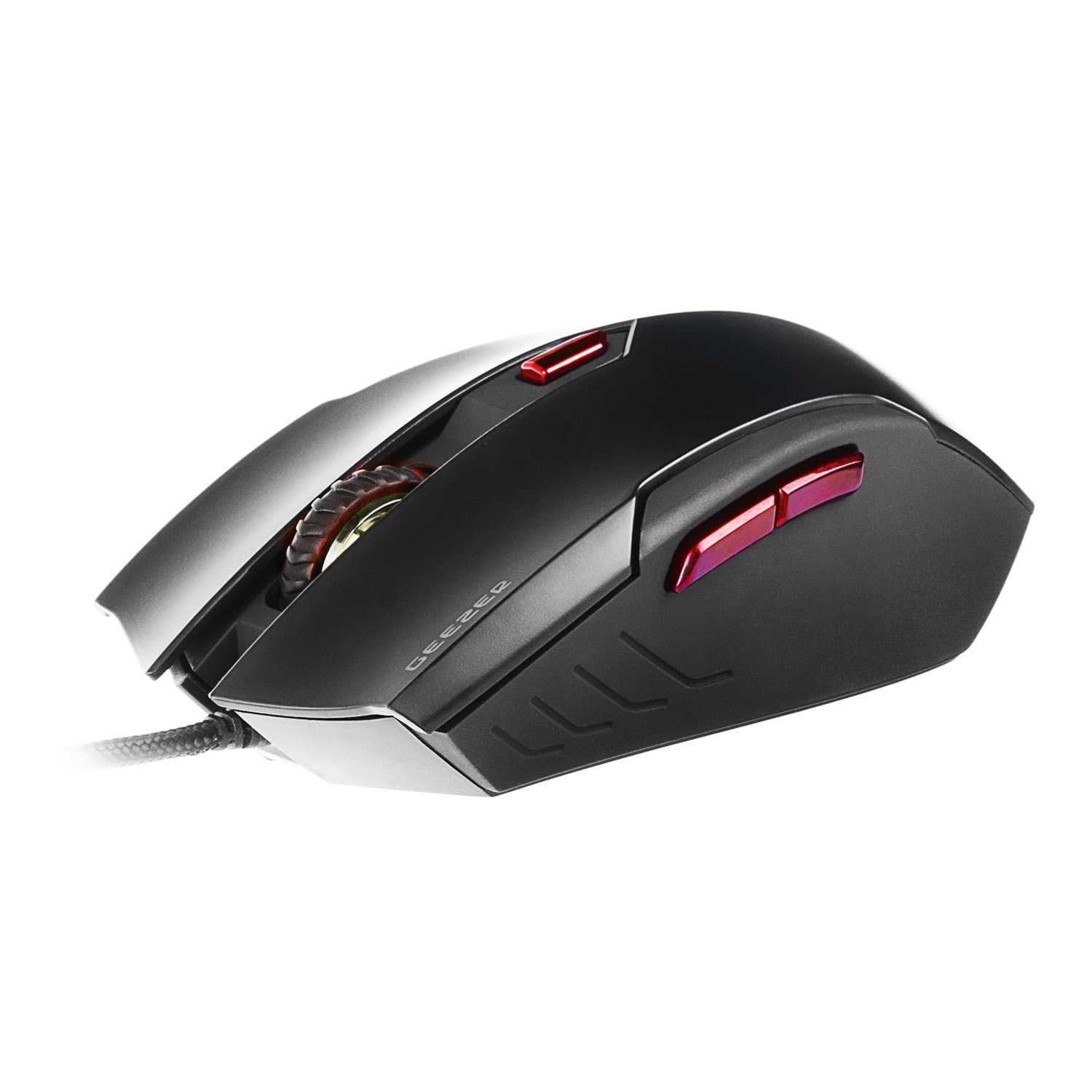 Geezer Gaming Mouse Optical Wired USB Mice Adjustable DPI Switch with 6 Buttons 7 LED Color Changing for PC Computer Laptop Macbook Black