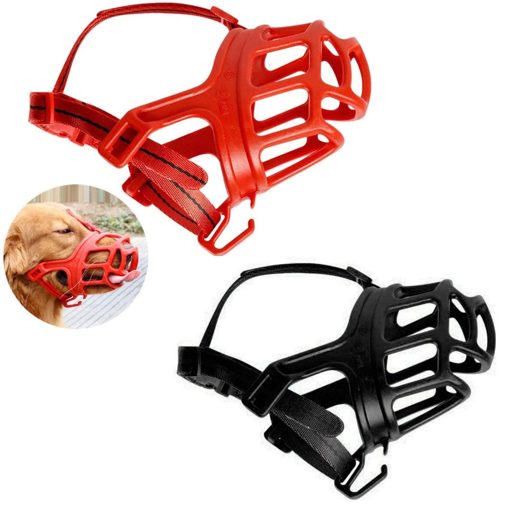 Importe Breathable Basket Muzzles for Small, Medium, Large and X-Large Dogs, Stop Biting, Barking and Chewing, Best for Aggressive Dogs (Size - XS, Extra Small, No.1) - Color May Vary