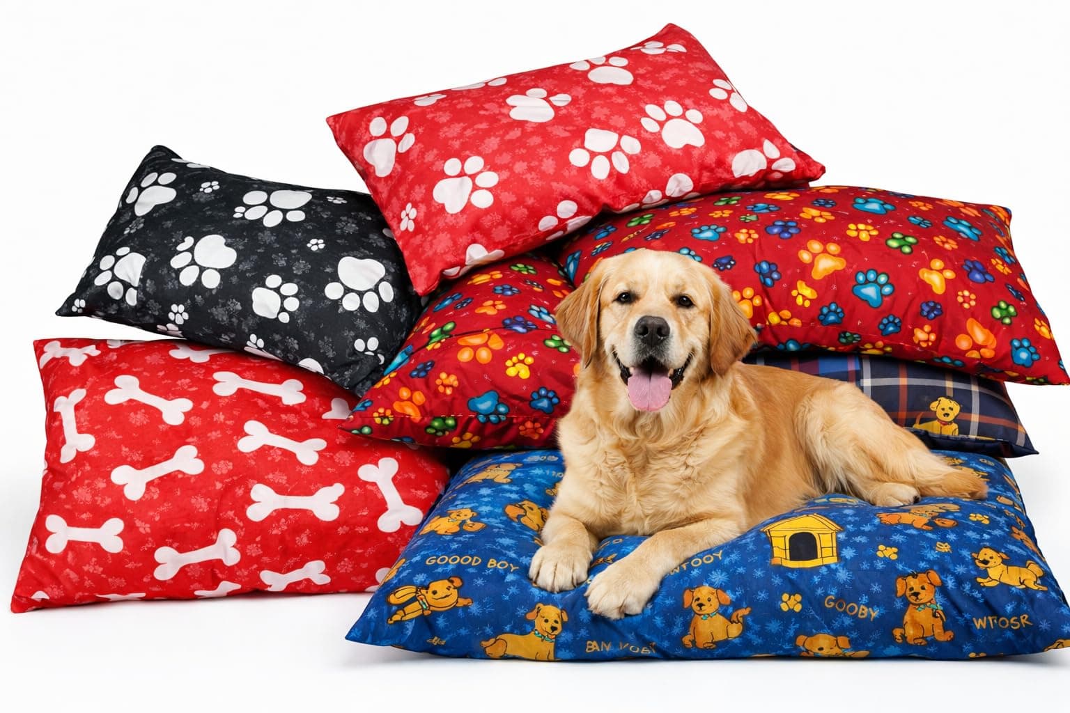 Pet Dog Bed Cushion Xl Size with Replaceable & Washable Zipped Cover Available In Random Colours - XL (150 x 100) cm
