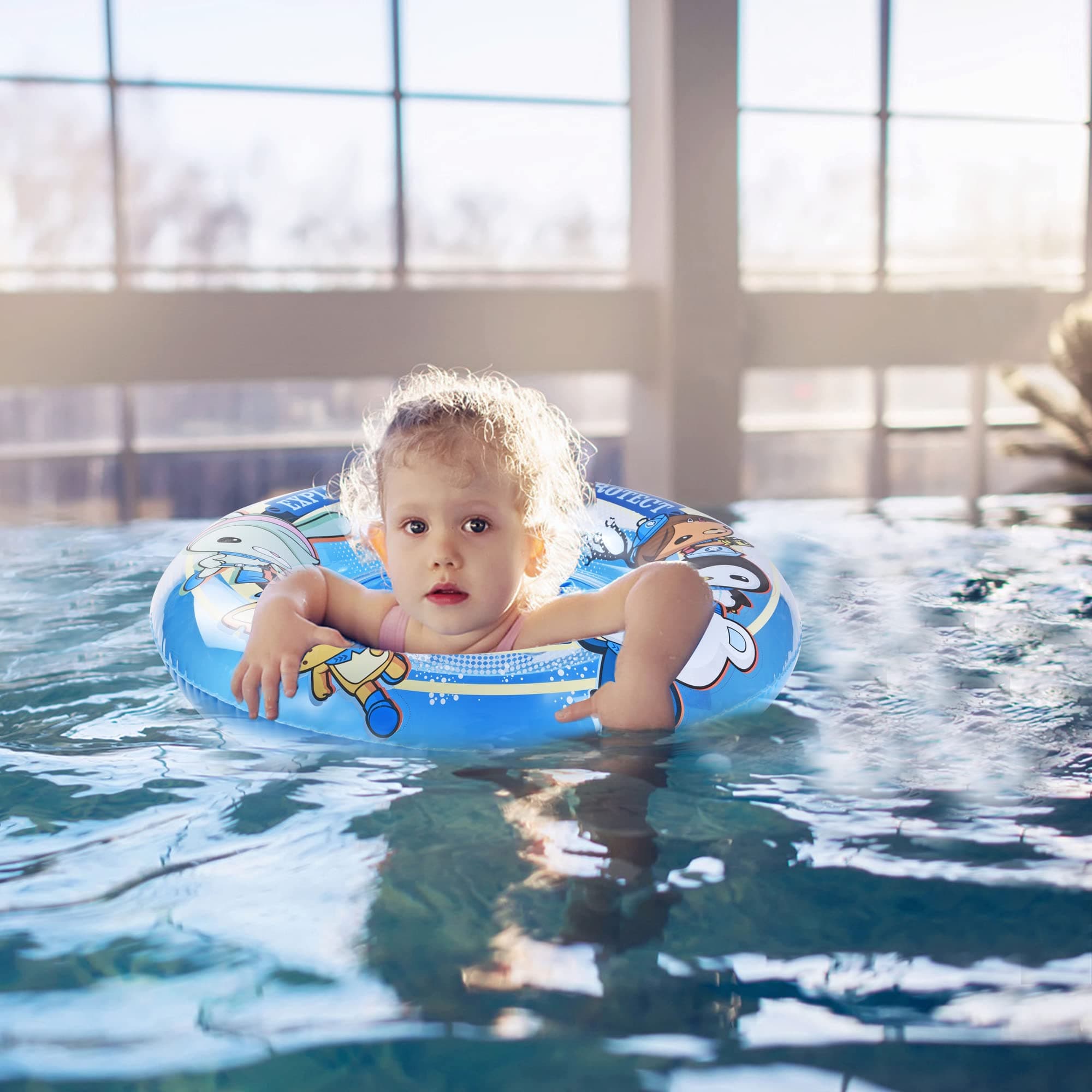 Baby Pool Float,Baby Swimming Float Inflatable Baby Pool Float Ring,No flip Over for Age of 3-36 Months