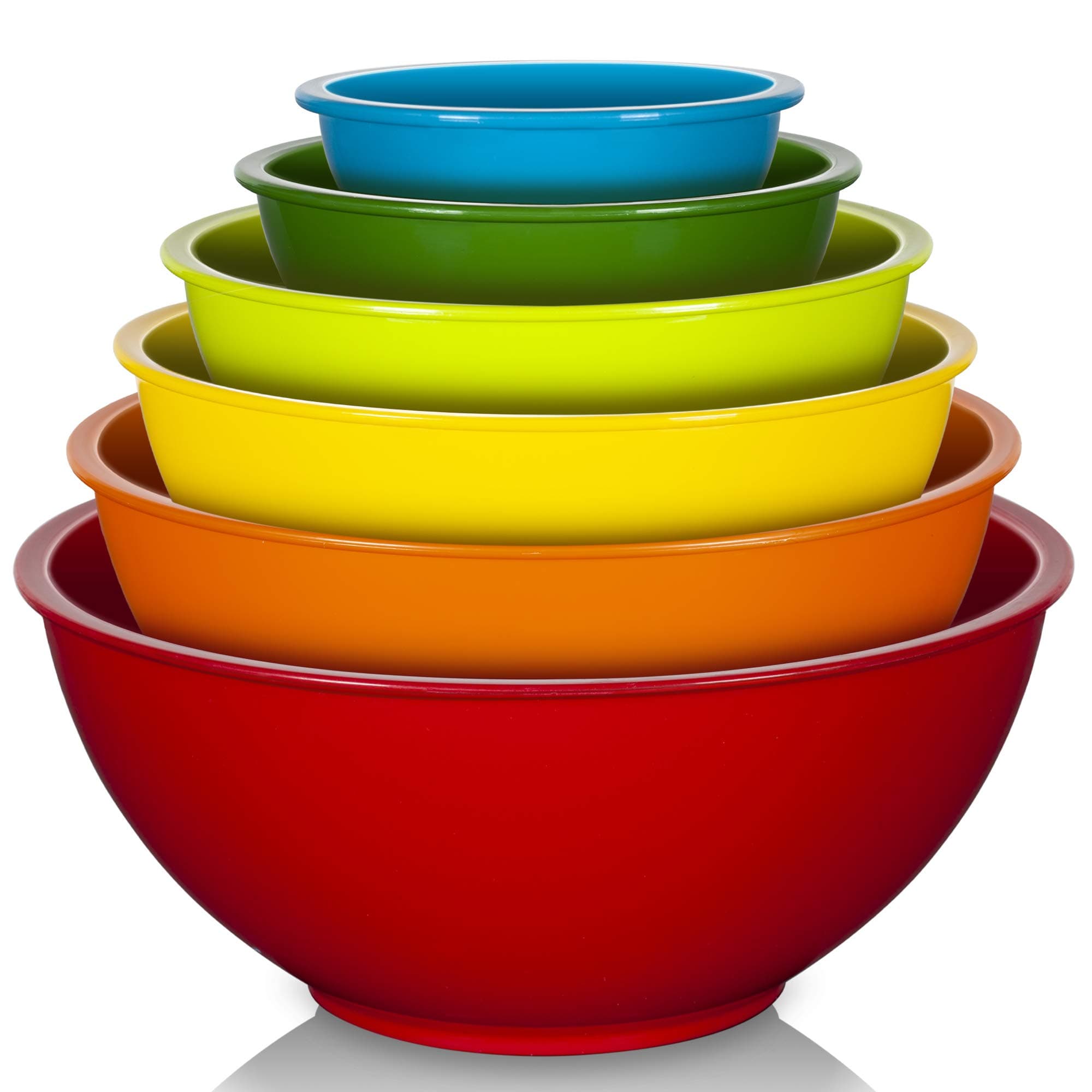 6 Pcs Plastic Mixing Bowls