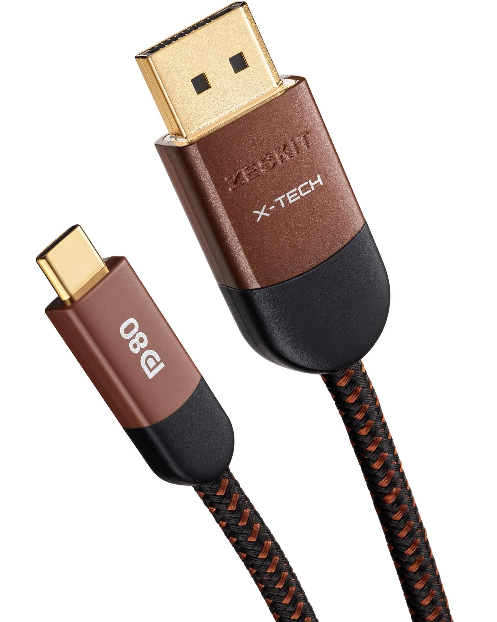 X-Tech 80Gbps 16K Bi-Directional Certified USB-C to Displayport 2.1 Cable, DP2.1 DP80 (3ft/1m)