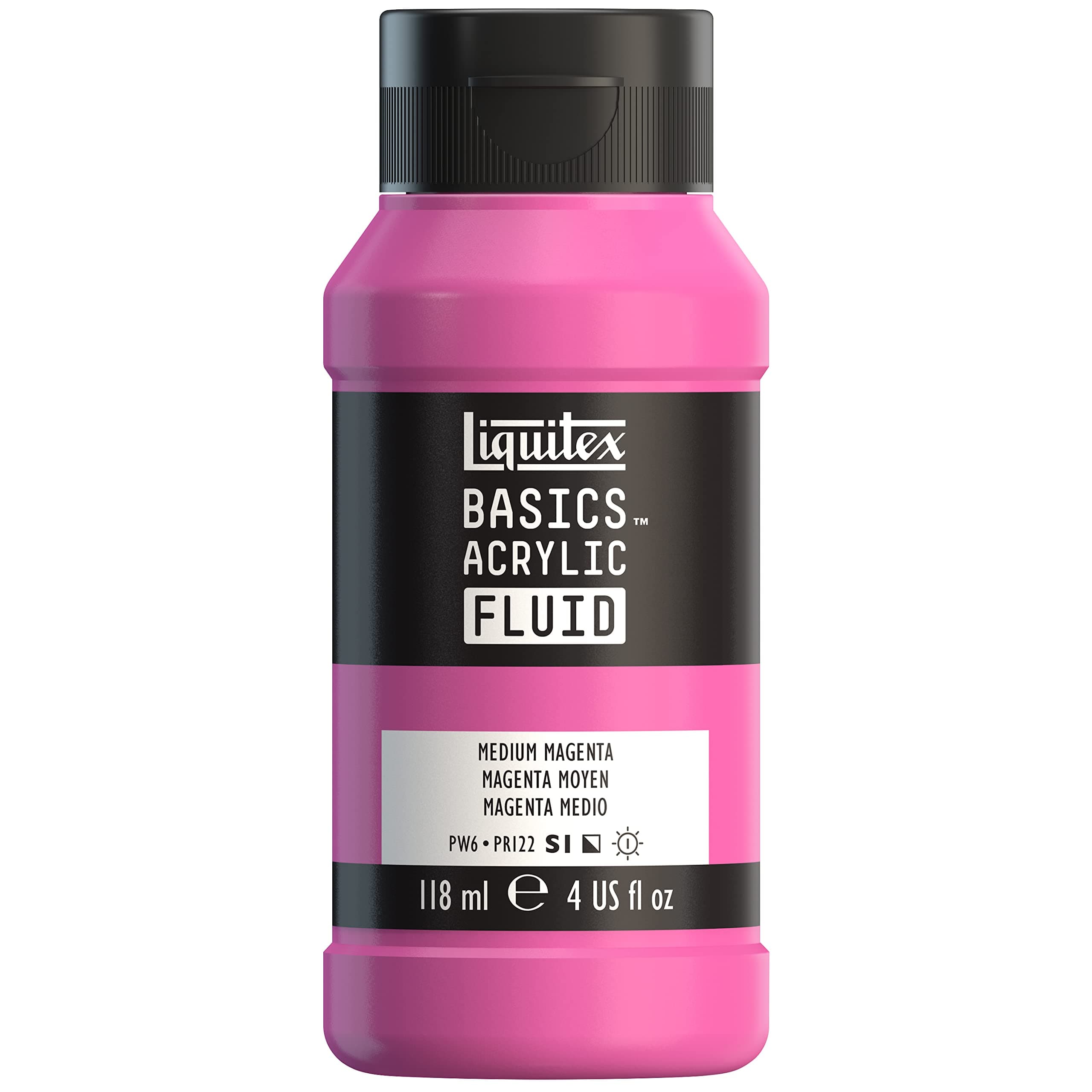 Basics Acrylic Fluid Paint,118ml Bottle (Medium Magenta)