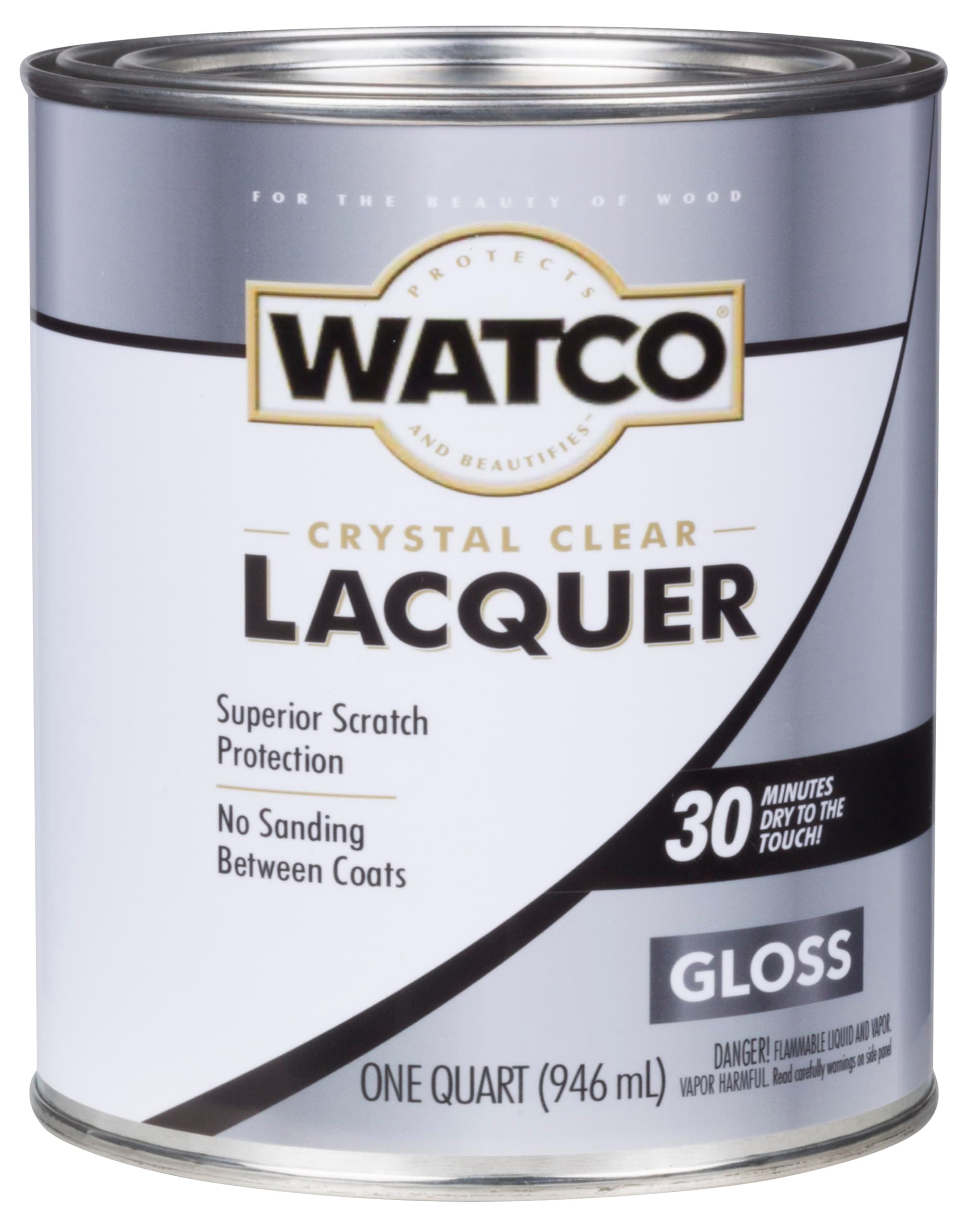 63041 Lacquer Clear Wood Finish, Quart, Gloss Clear