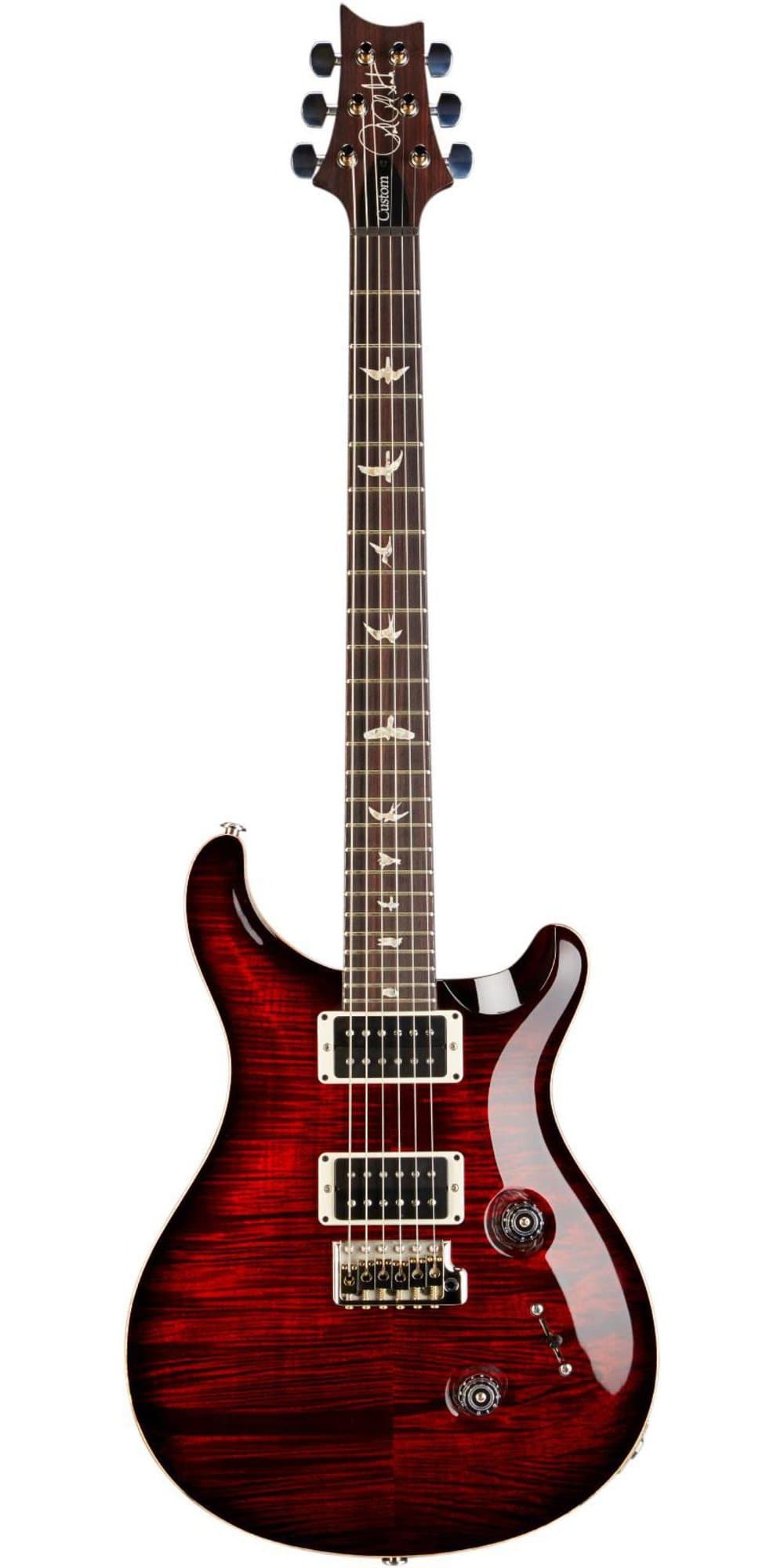 PRS Custom 24 Flame 10 Top Electric Guitar with Pattern/Thin Neck Fire Red Burst