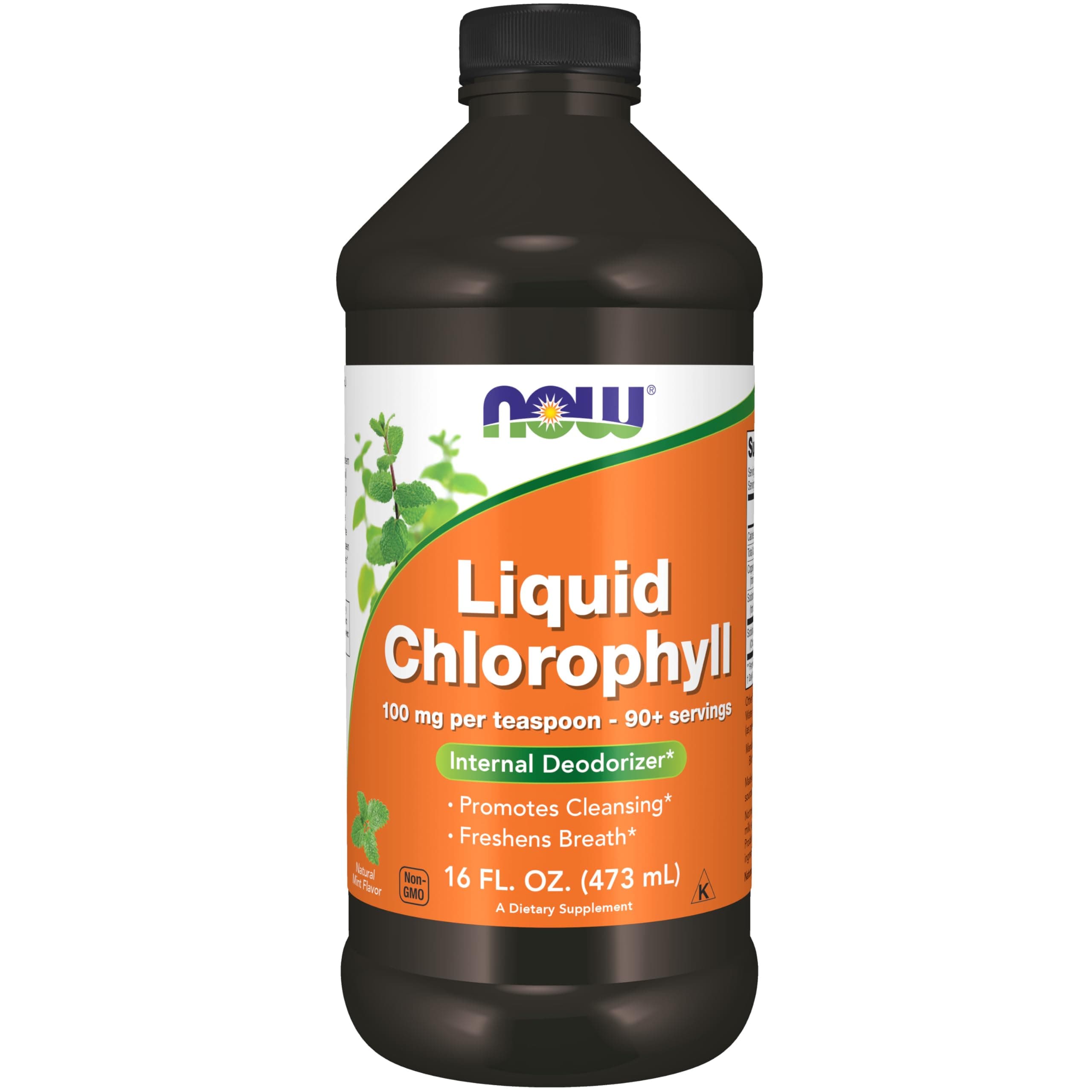 Supplements, Liquid Chlorophyll, Super Concentrated, Internal Deodorizer*,Boost Energy, Mint Flavor, 16-Ounce