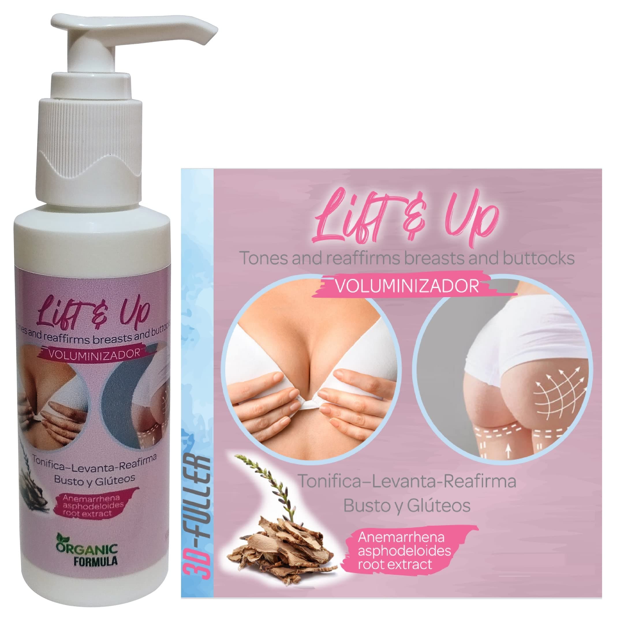 Butt Cream UP Bust & Buttocks Butt-up + Bust-up Natural Tones and reaffirms breasts and buttocks.