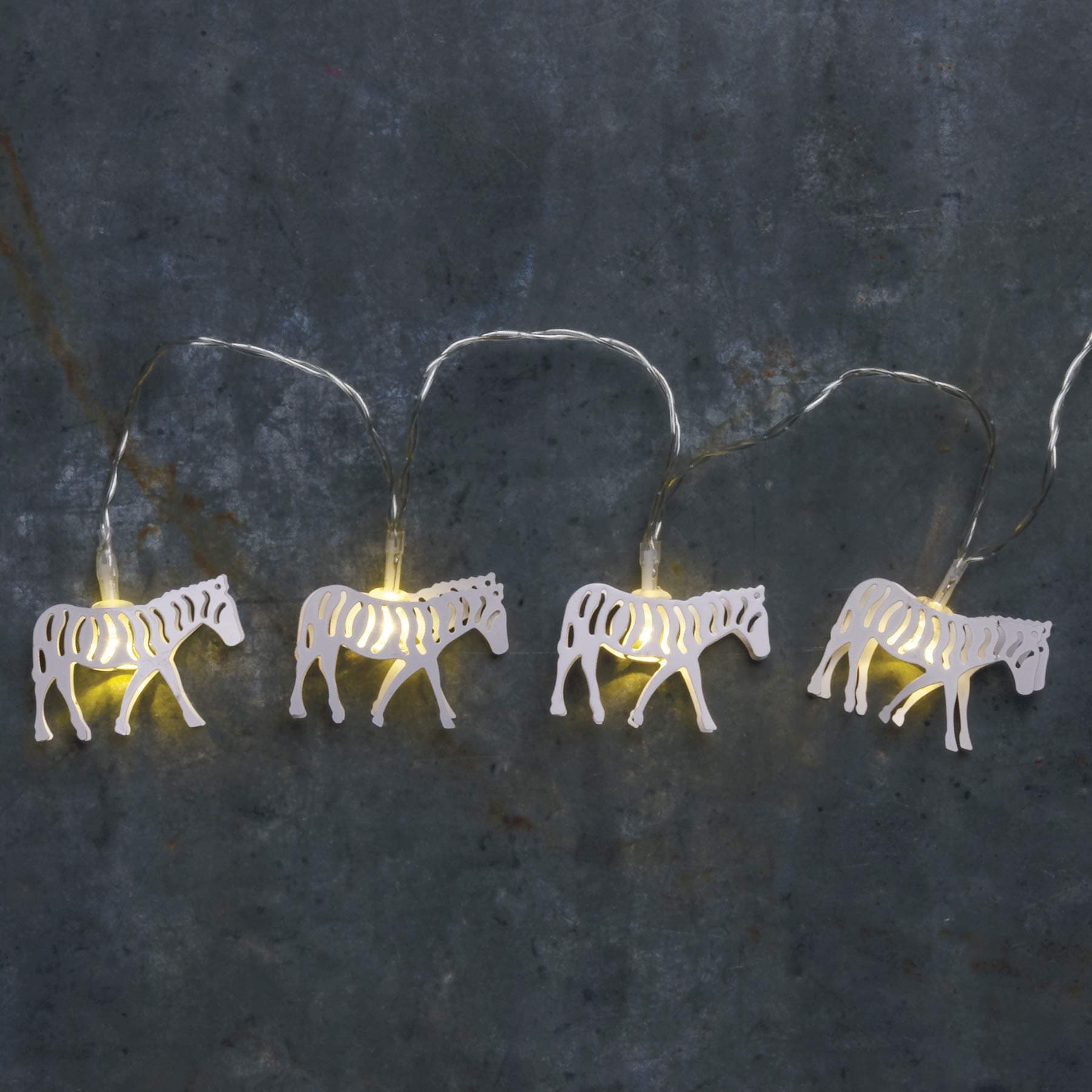 Zebra Animal String Lights Battery Operated 6 Hour Timer