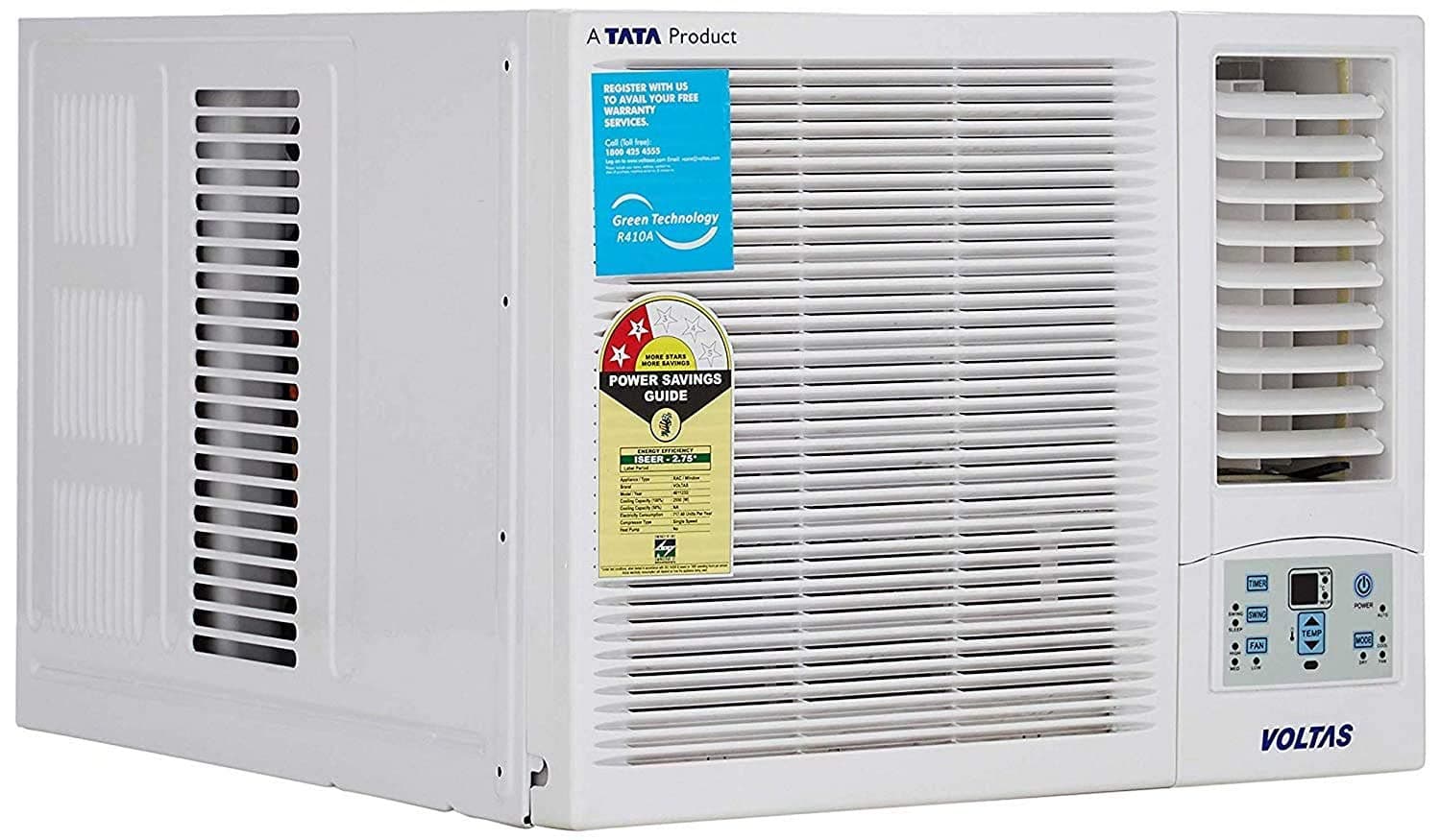 Voltas 0.75 Ton 2 Star Window AC (Copper 102 EZQ White)