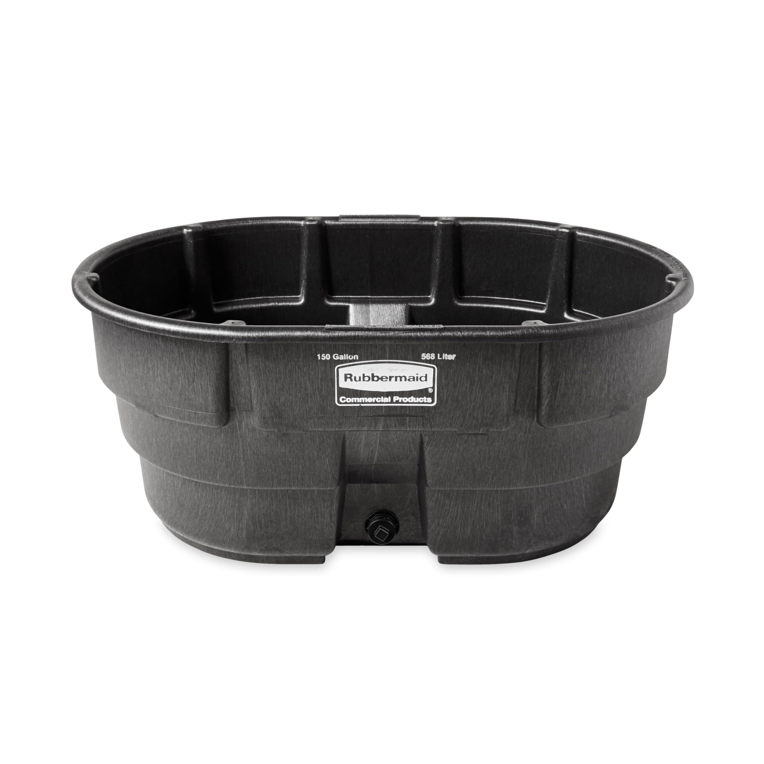 Rubbermaid Commercial Products Stock Tank, 150-Gallons, Structural Foam, Heavy Duty Container, for Livestock/Animal/Cattle Feed & Water, Outdoor Homemade Pool/Hot Tub/Bathtub, & Pet Cleaning/Dog Wash