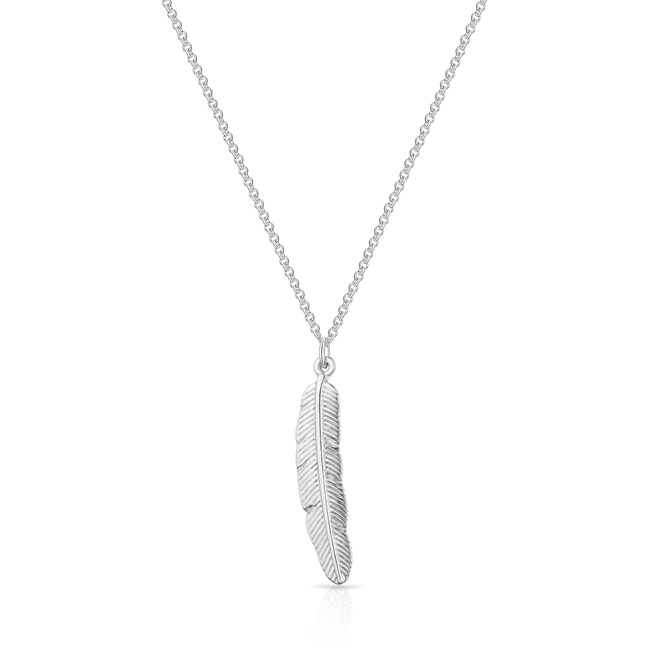 Philip JonesSilver Plated Feather Necklace