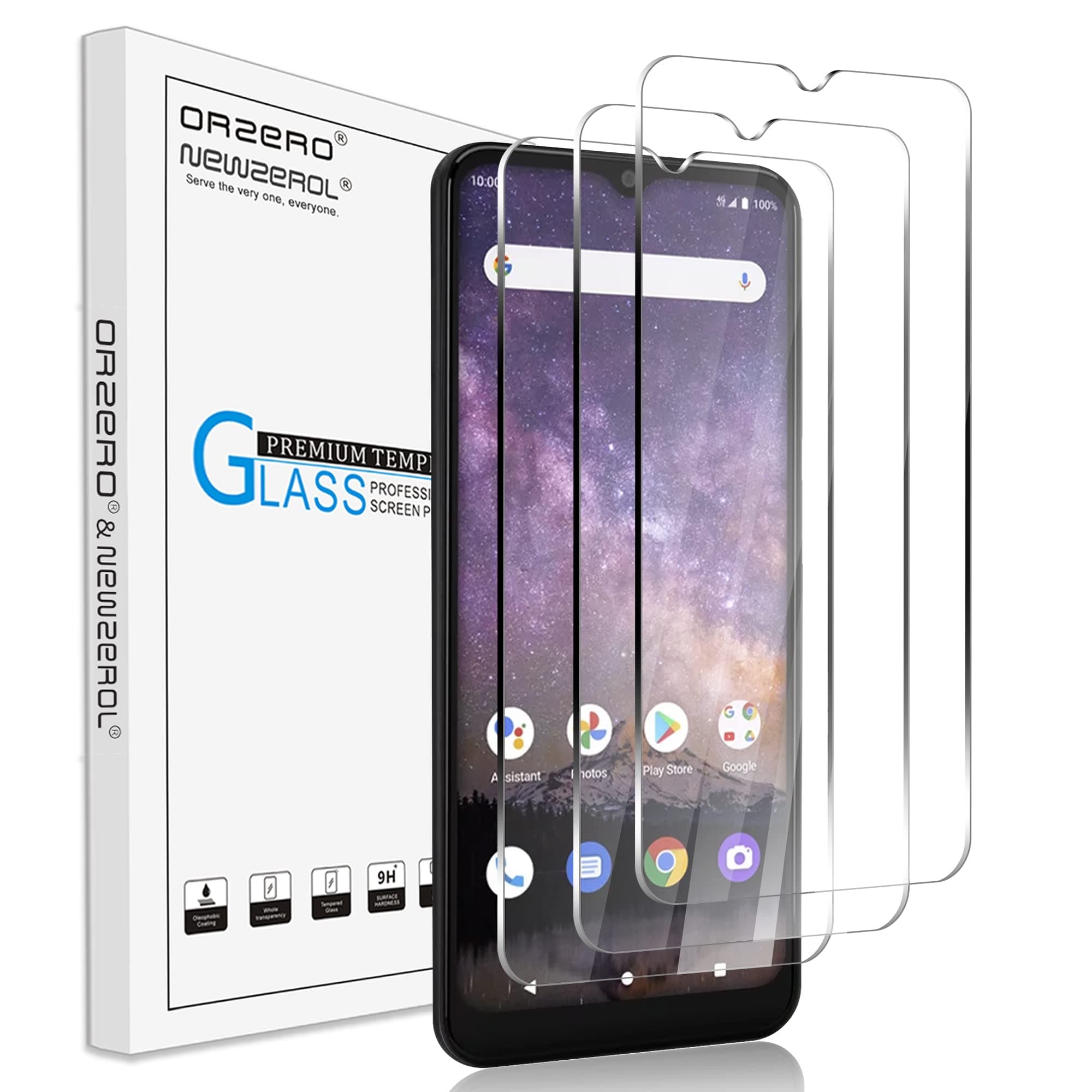 Orzero (3 Pack) Tempered Glass Screen Protector Compatible for Wiko Voix, Protector De Pantalla 9 High Definition Anti-Scratch Bubble Free