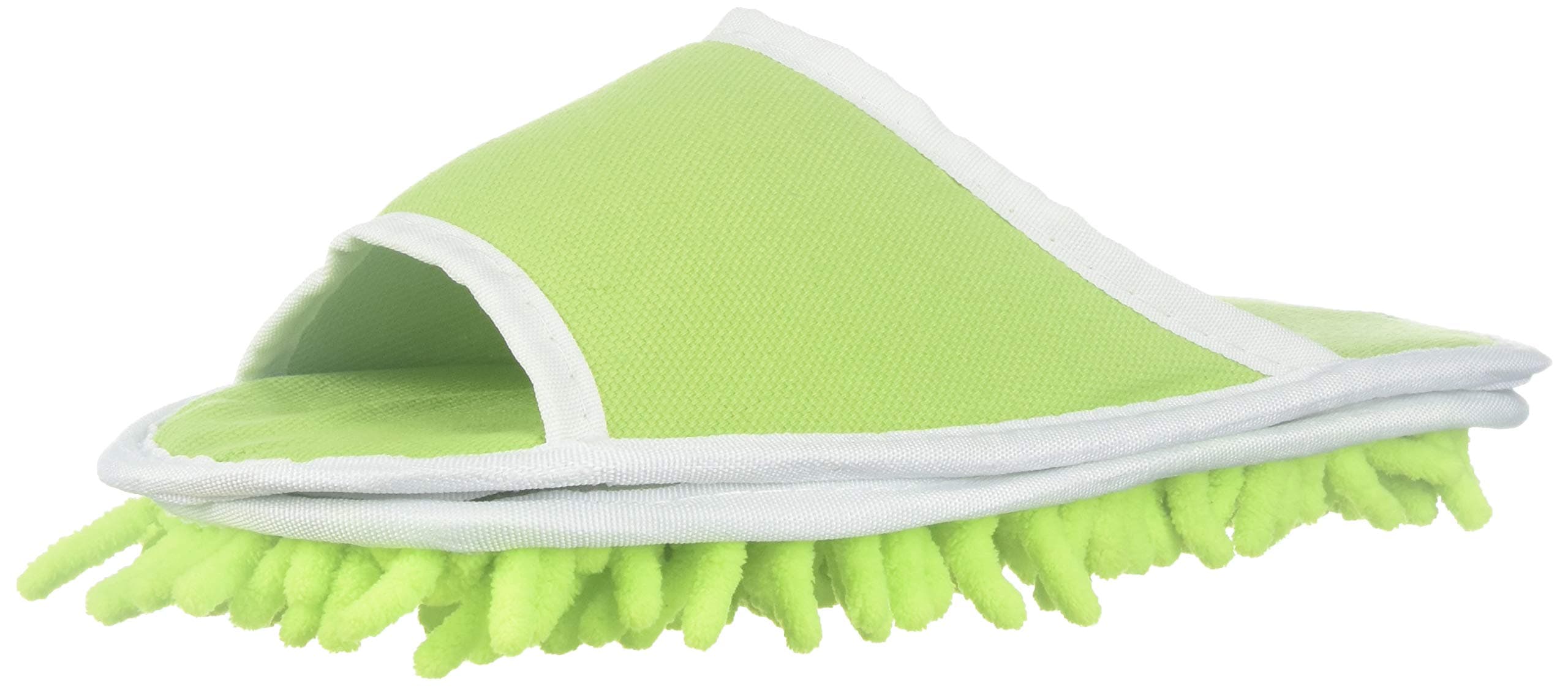 Removable Ultrafine Chenille Cleaning Dusting Mopping Shoes Microfiber Dusting Mopping Slipper Fits Women Size 6 to 9 (Green)