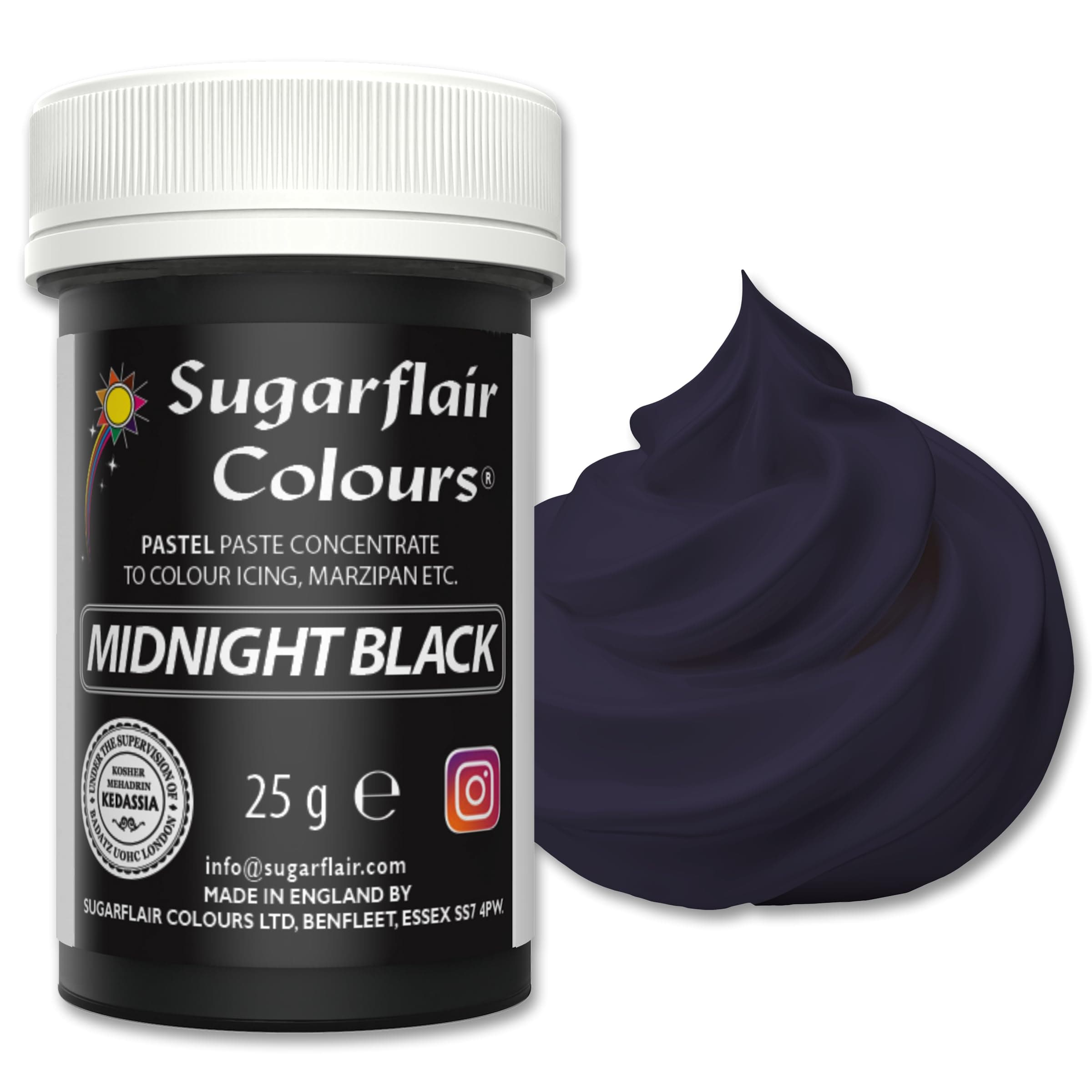 Sugarflair Paste Colour - Pastel Midnight Black 25g