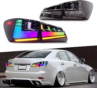 HCmotion Tail lights for 2006-2013 Lexus Sedan XE20/IS250/IS350/ISF,Tail Lamp With Start UP Animation DRL light & Sequential Turn Signal,Plug-and-play,LED Tail Lights Replacement
