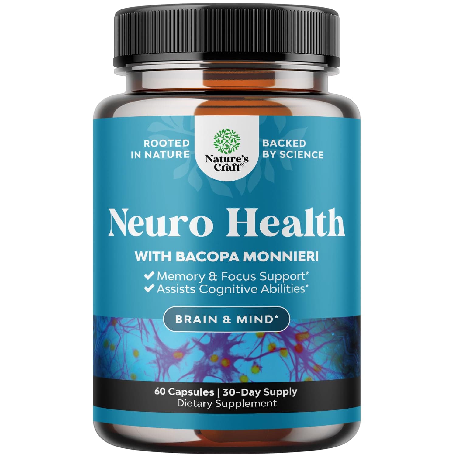 Nootropics Brain Support Supplement - Mental Focus Nootropic Memory Supplement for Brain Health with Energy and Focus Vitamins DMAE Bacopa and Phosphatidylserine - Brain Focus and Performance Blend