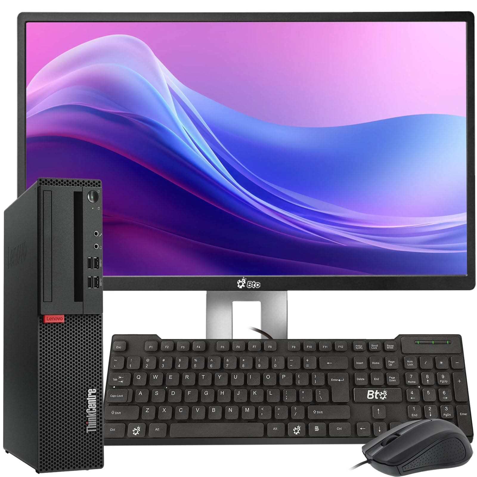 Lenovo M920s ThinkCenter Computer Desktop PC Intel Core i5 8500 Processor 16GB DDR4 Ram 128GB SSD + 1TB HDD, Built-In WiFi And Bluetooth New 24 Inch Monitor Keyboard And Mouse Windows 11 Pro (Renewed)