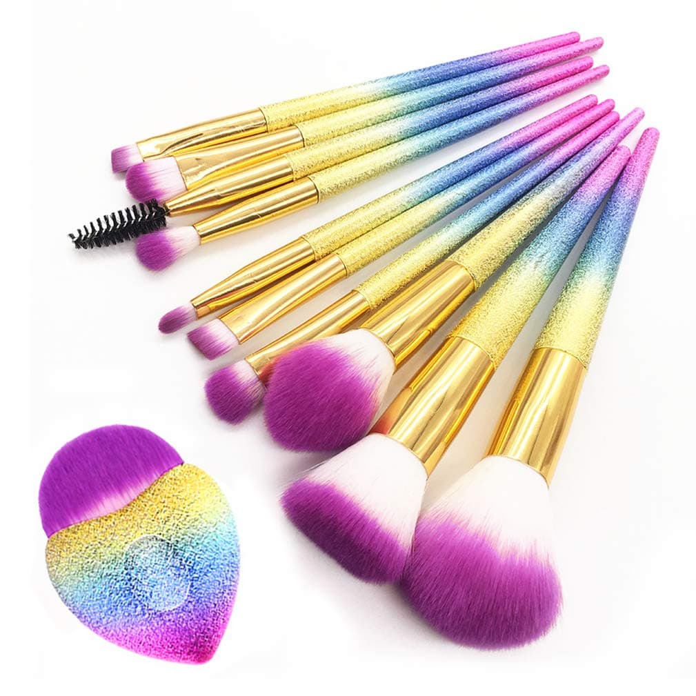 Easthost Makeup Brushes Set 10 Pcs with 1 piece Concealer Brush for Powder Liquid and Cream Foundation Eyeshadow Lip Eyeliner Eyelash (11 PCS)