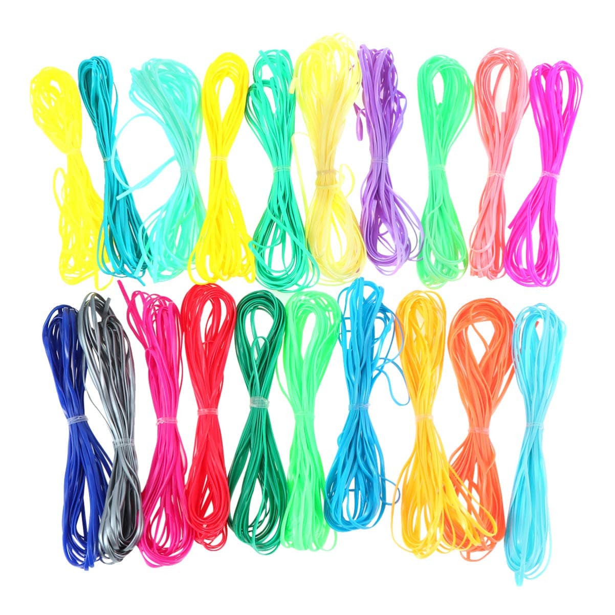 FALOME 20pcs Lanyard String Gimp String Plastic Lacing Cord for DIY Bracelets Scoubidou Jewelry Making Craft Supplies