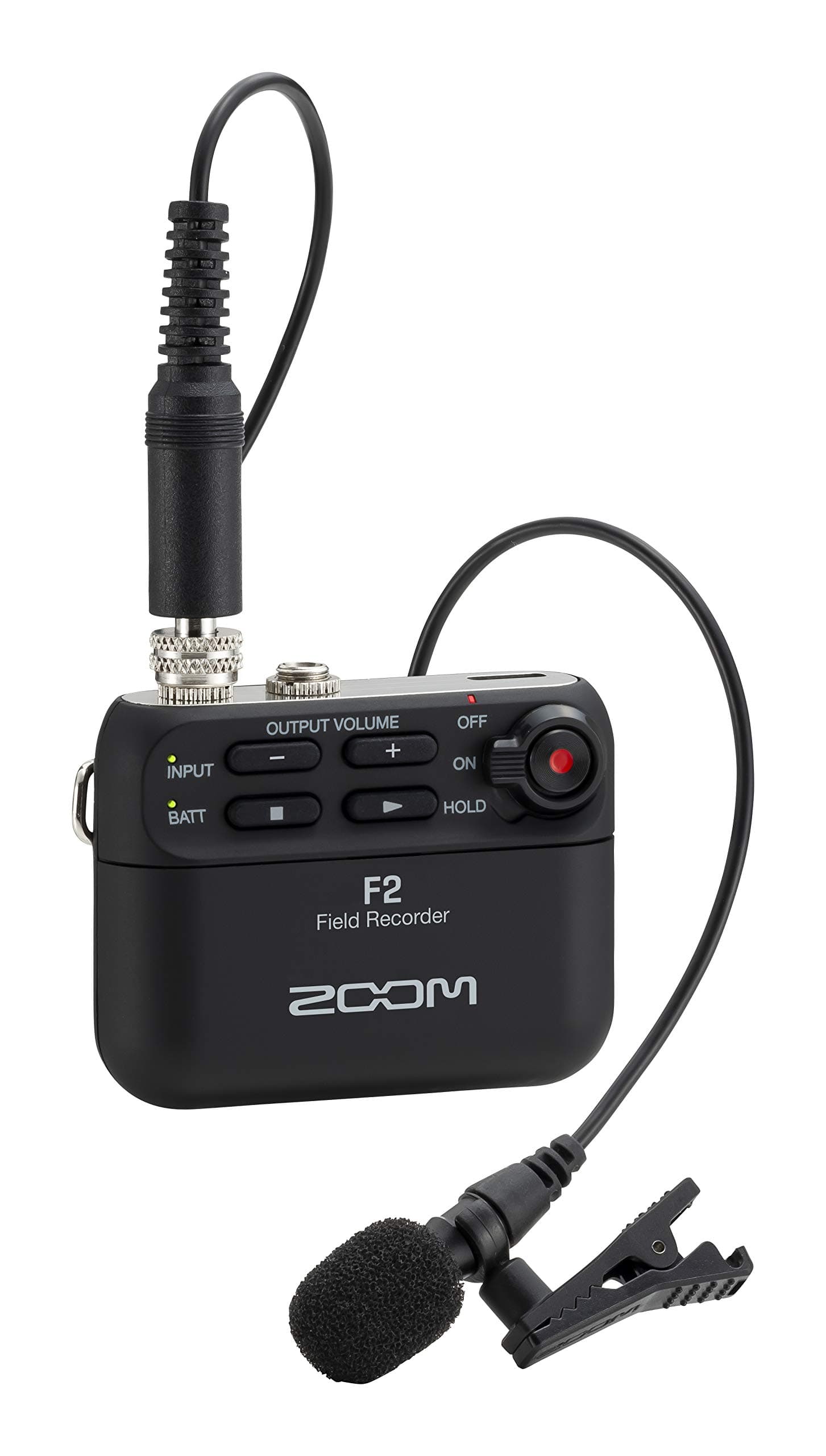 F2 Lavalier Body-Pack Compact Recorder, 32-Bit Float Recording, No Clipping, Audio for Video, Records to SD, and Battery Powered with Included Lavalier Microphone