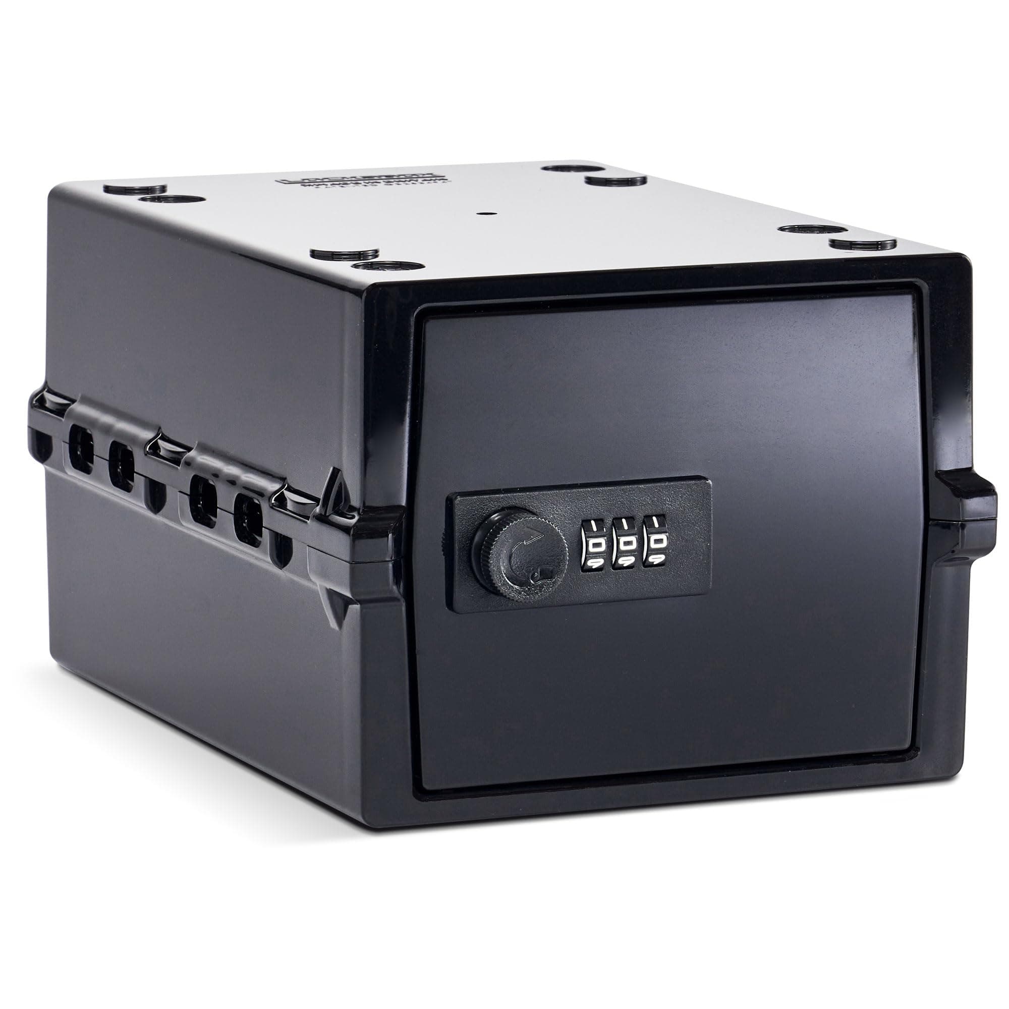 Lockabox Mini™ | Small Lock Box with Combination Lock (Half Letter Sized) | Mini Lockable Box for Small Medicines, Snacks & Mobile Phones | External Size 8.8 x 6.1 x 4.7 Inches (Jet)