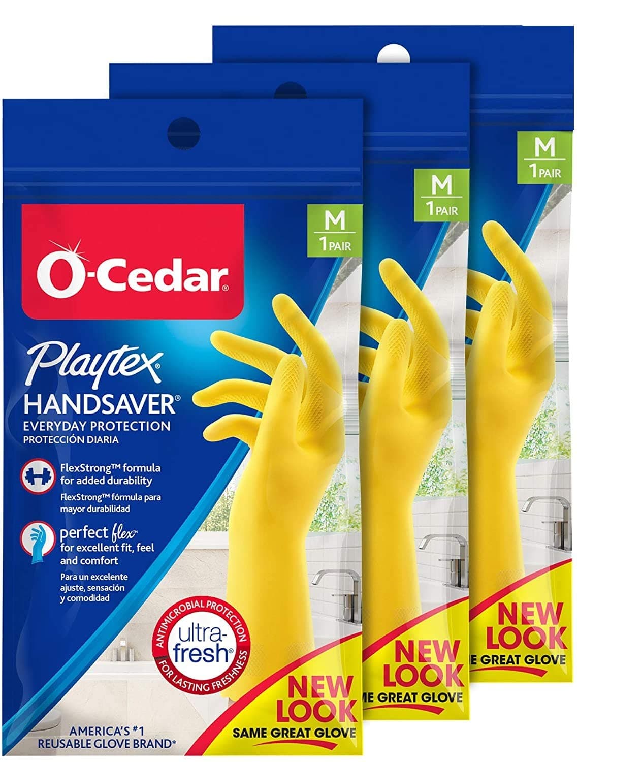 Playtex Handsaver Reusable Rubber Gloves (Medium, Pack - 3)