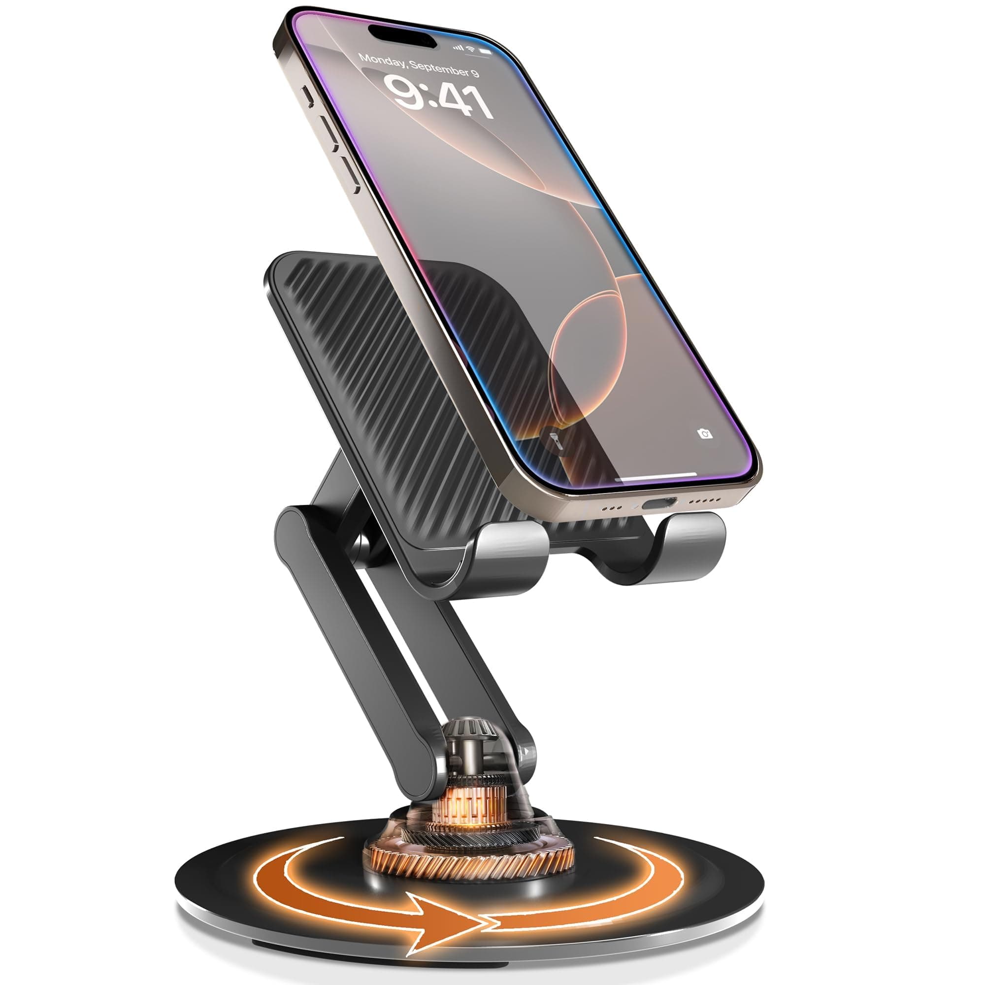 Cooper 360° Smartphone Stand, Height Adjustment, Tabletop Smartphone Stand, Mobile Stand, Desktop Photography, Smartphone Stand, Smartphone Holder, Tripod (Black) Women Compact
