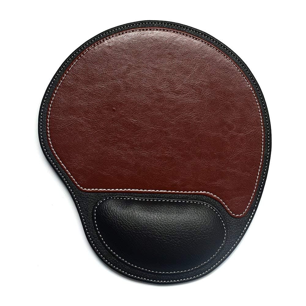 SANQIANWAN Leather Surface Mouse Pad with Soft Rest Wrist Support Anti-Slip Base for Computer Laptop