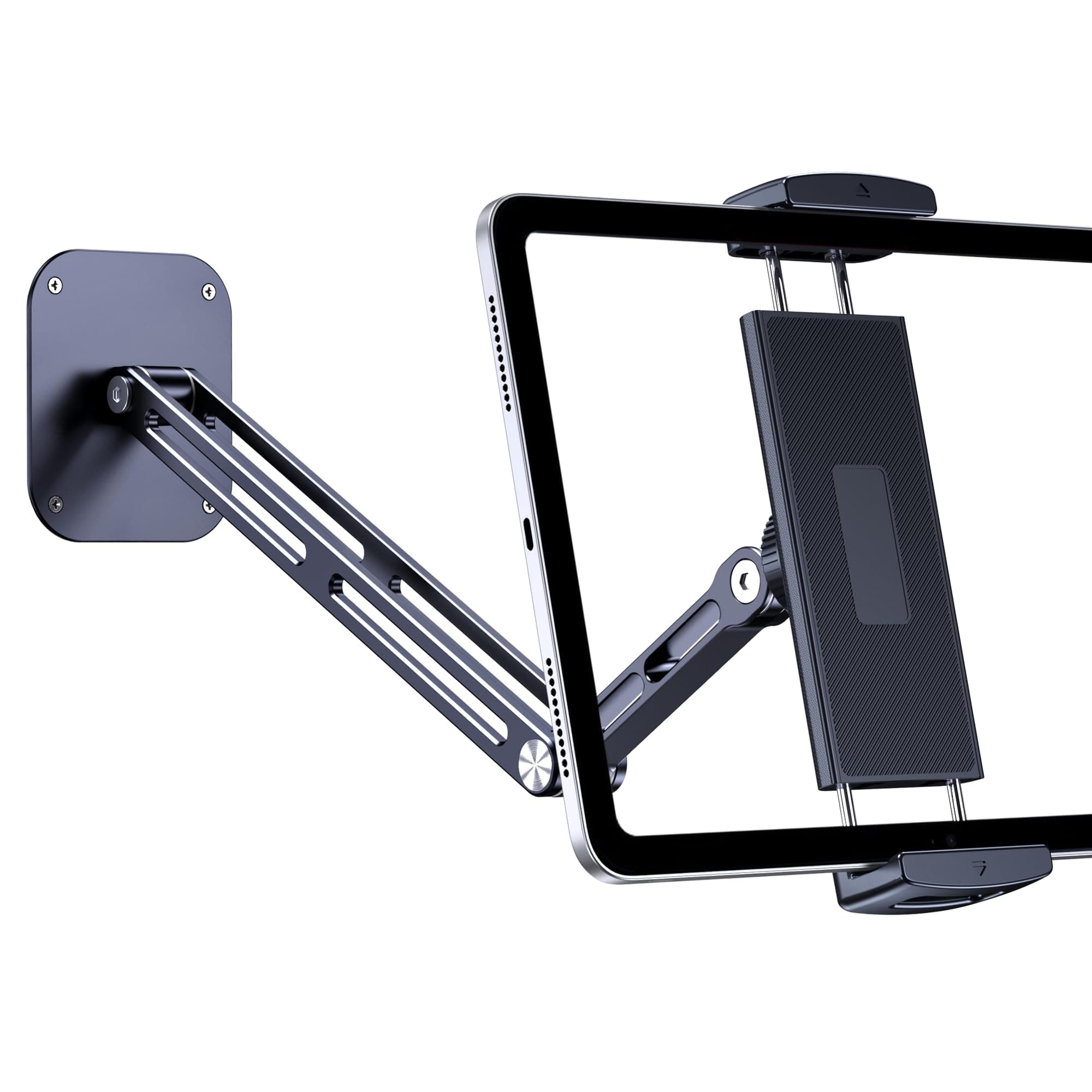 Extended Version Tablet Wall Mount Holder, 15" Aluminium Wall Mount for IPad with 360° Adjustable Rotating Base for iPad Pro Air Mini, Galaxy Tab, All 4.7-13" Phones and Tablets (Long Style)