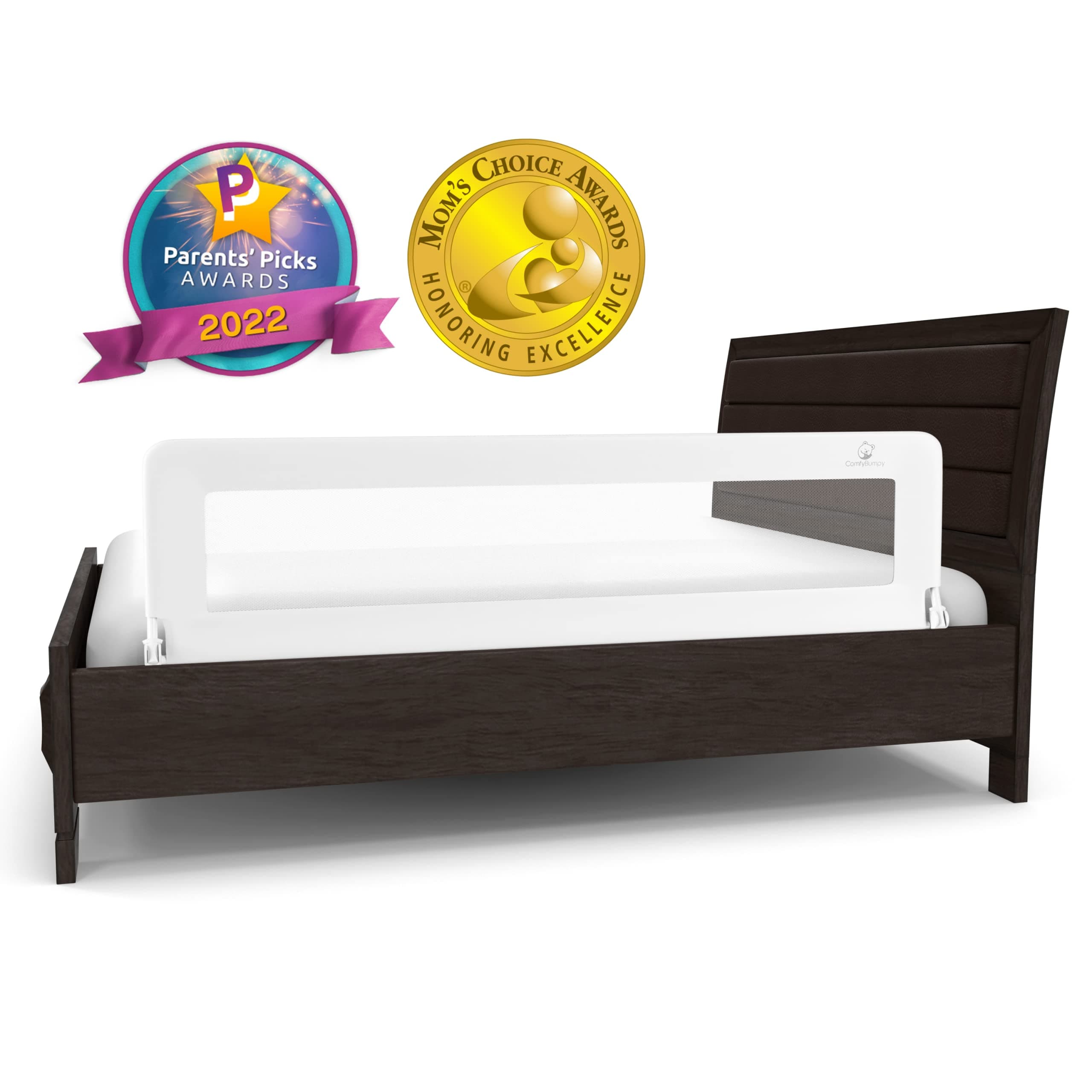 ComfyBumpy Bed Rails for Toddlers - (White XL)