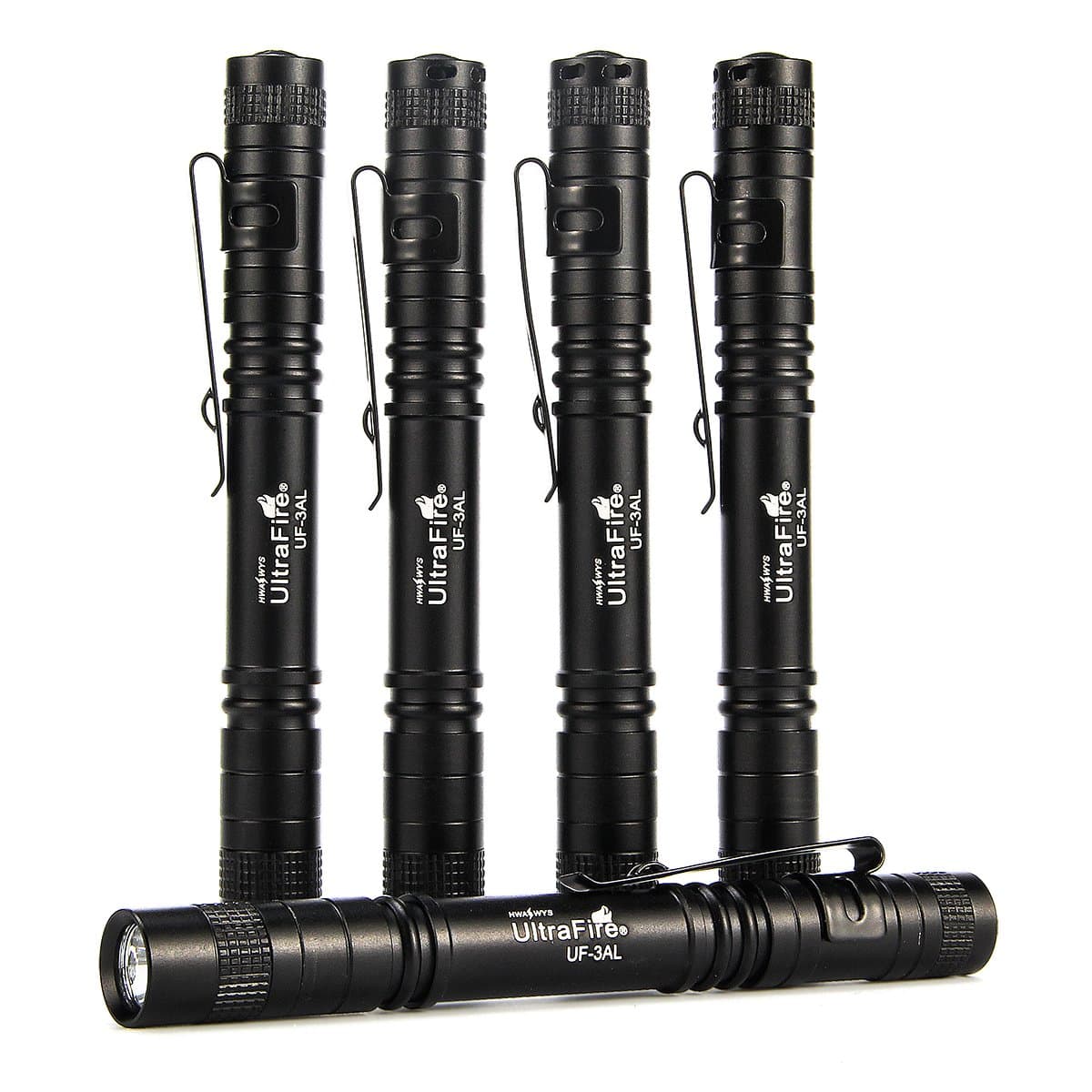 ULTRAFIRE Pocket-Sized flashlight,UF-3AL,Penlight with white LED,80 Lumens,5 pack (Flashlight Only)