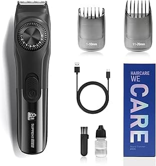 SUPRENT Adjustable Beard Trimmer for Men- Cordless Electric Beard Trimmer with Precision Dial- USB Rechargeable 19 Length Settings- Waterproof Mustache Trimmer for Mens Christmas Gifts