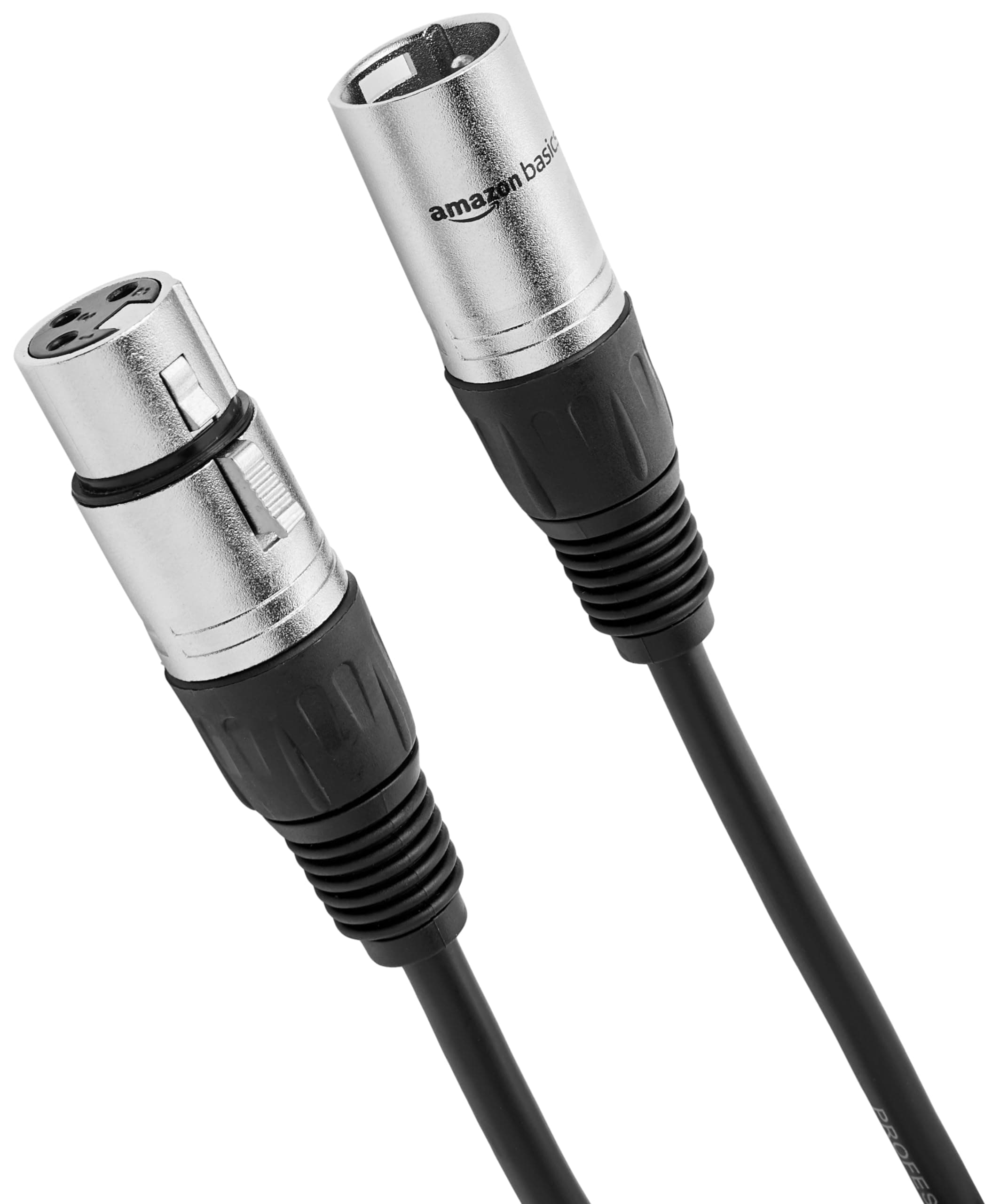 Amazon Basics XLR Microphone Cable for Speaker or PA System, All Copper Conductors, 6MM PVC Jacket, 25 Foot, Black