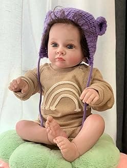 Nano Classic 22 inch 55 Cm Reborn Baby Doll Silicone Newborn real like Baby Doll Girl Toy Gift Dolls Cute (Cream Cute)